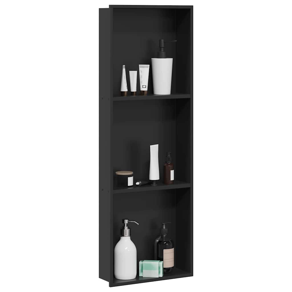 Ničica za tuš Crna 92 x 32 x 10 cm Nehrđajući čelik