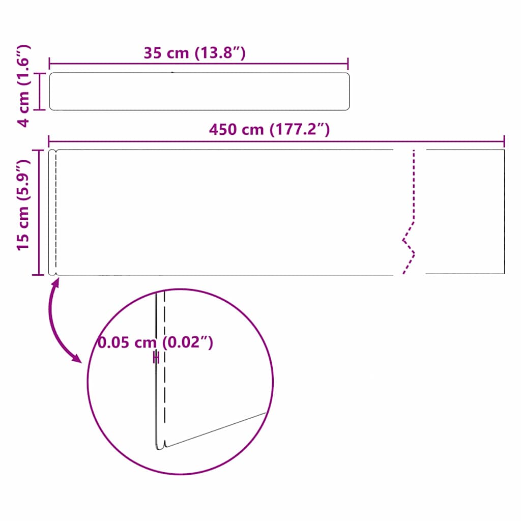 Ograda oko Travnjaka 4 pcs Rđa 450 x 0.05 x 15 cm