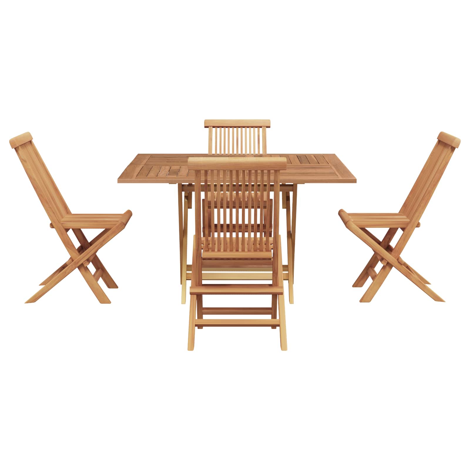 Vrtni set za objed Smeđa Masivno tikovno drvo