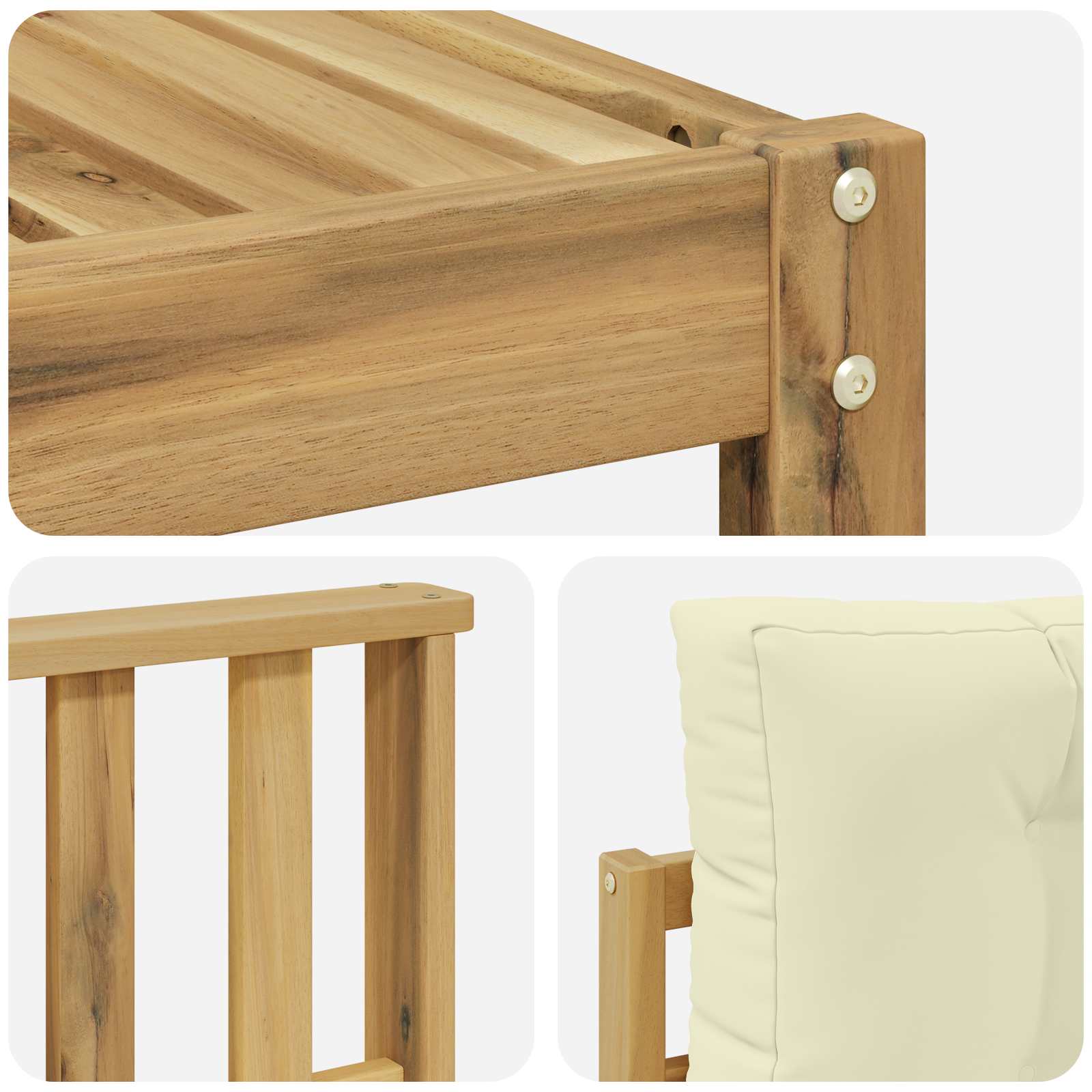 Set vanjskih sofa 7 pcs Bijela i krem