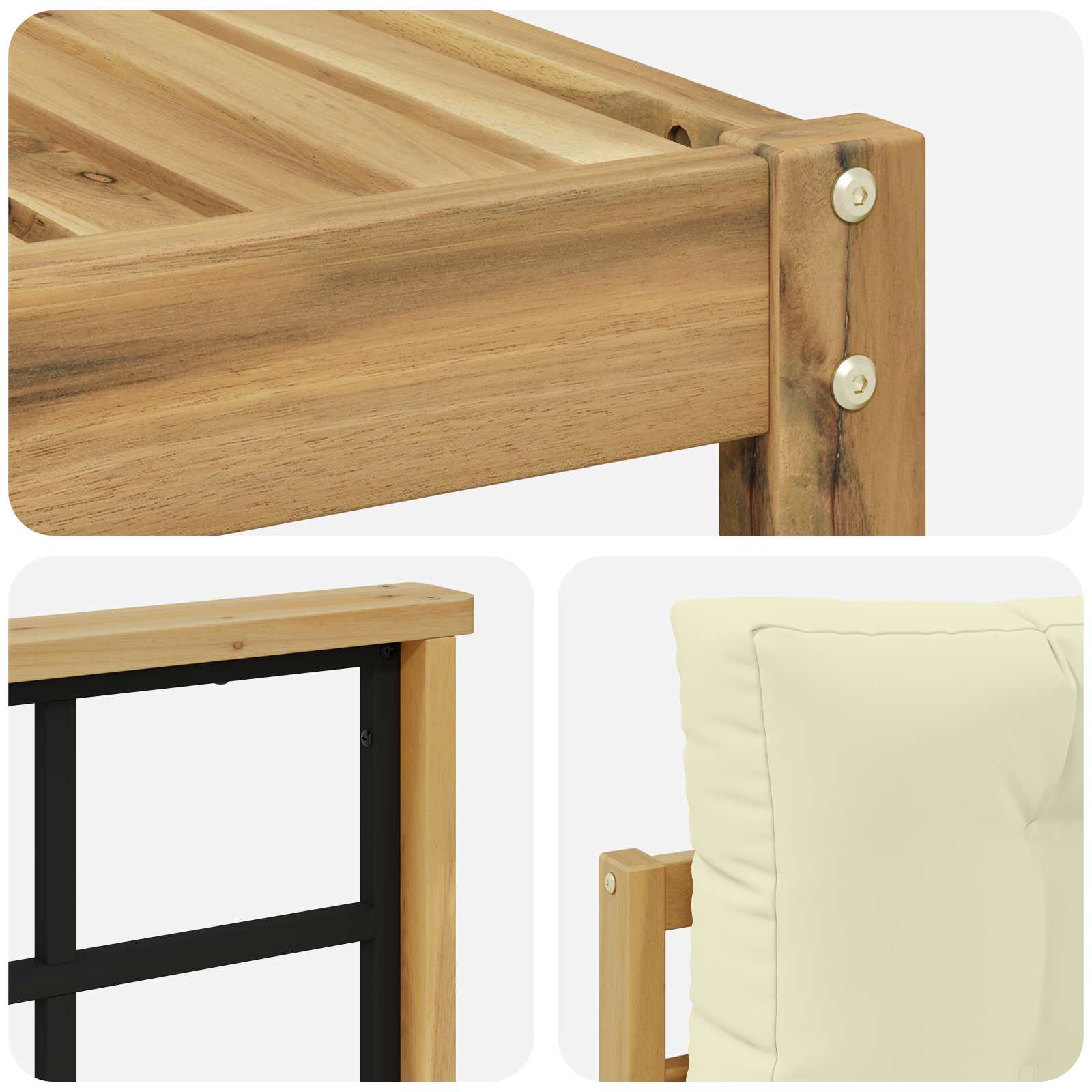 Set vanjskih sofa 7 pcs Bijela i krem