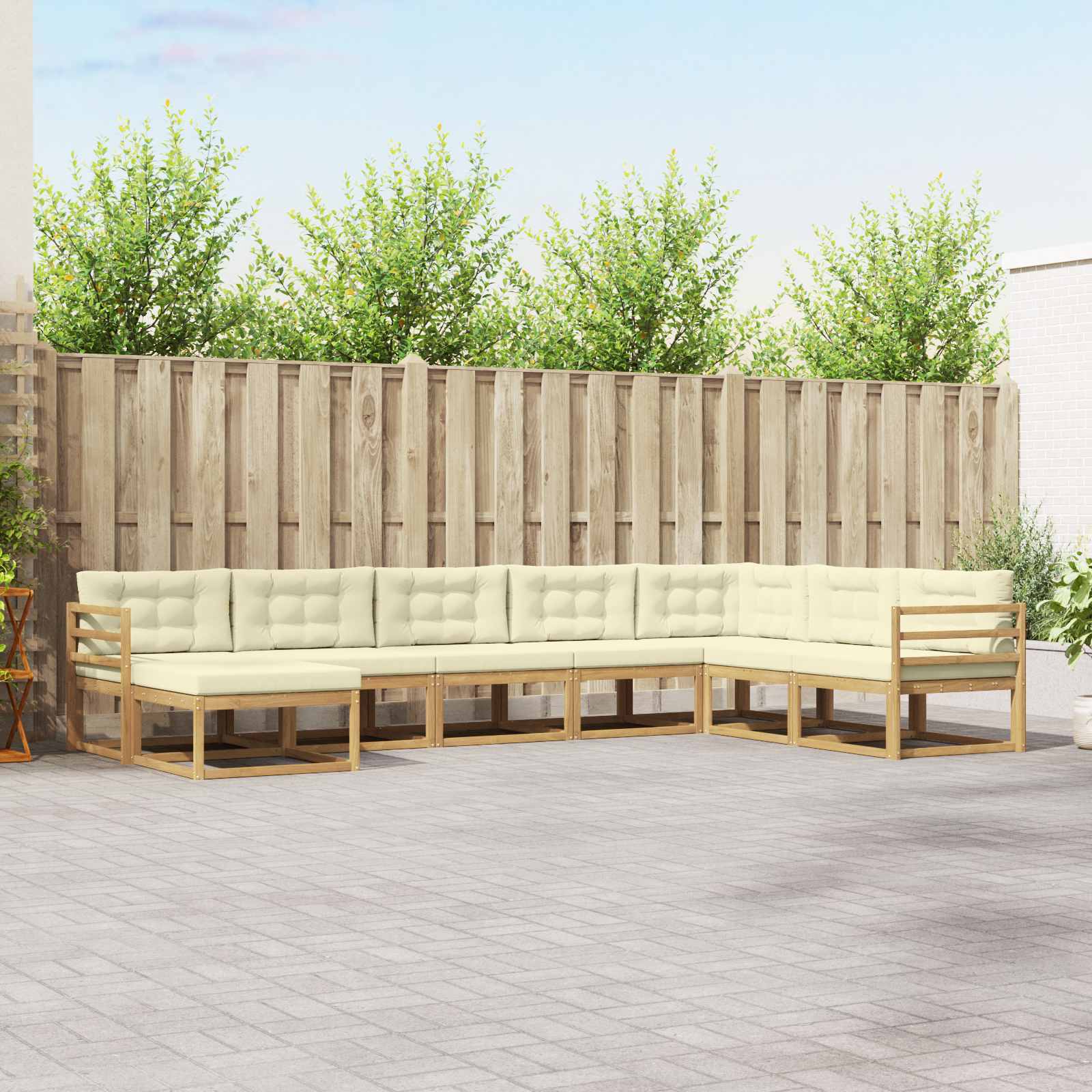 Set vanjskih sofa 8 pcs Bijela i krem