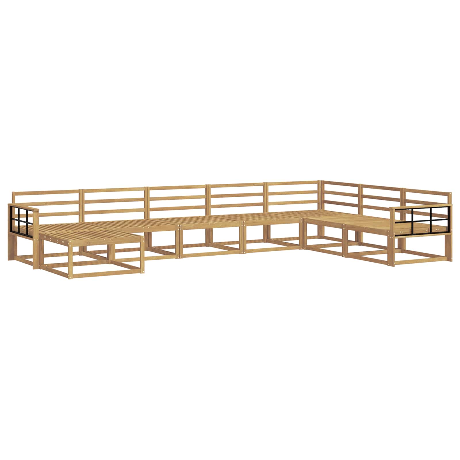 Set vanjskih sofa 8 pcs Bijela Čvrsto drvo akacije