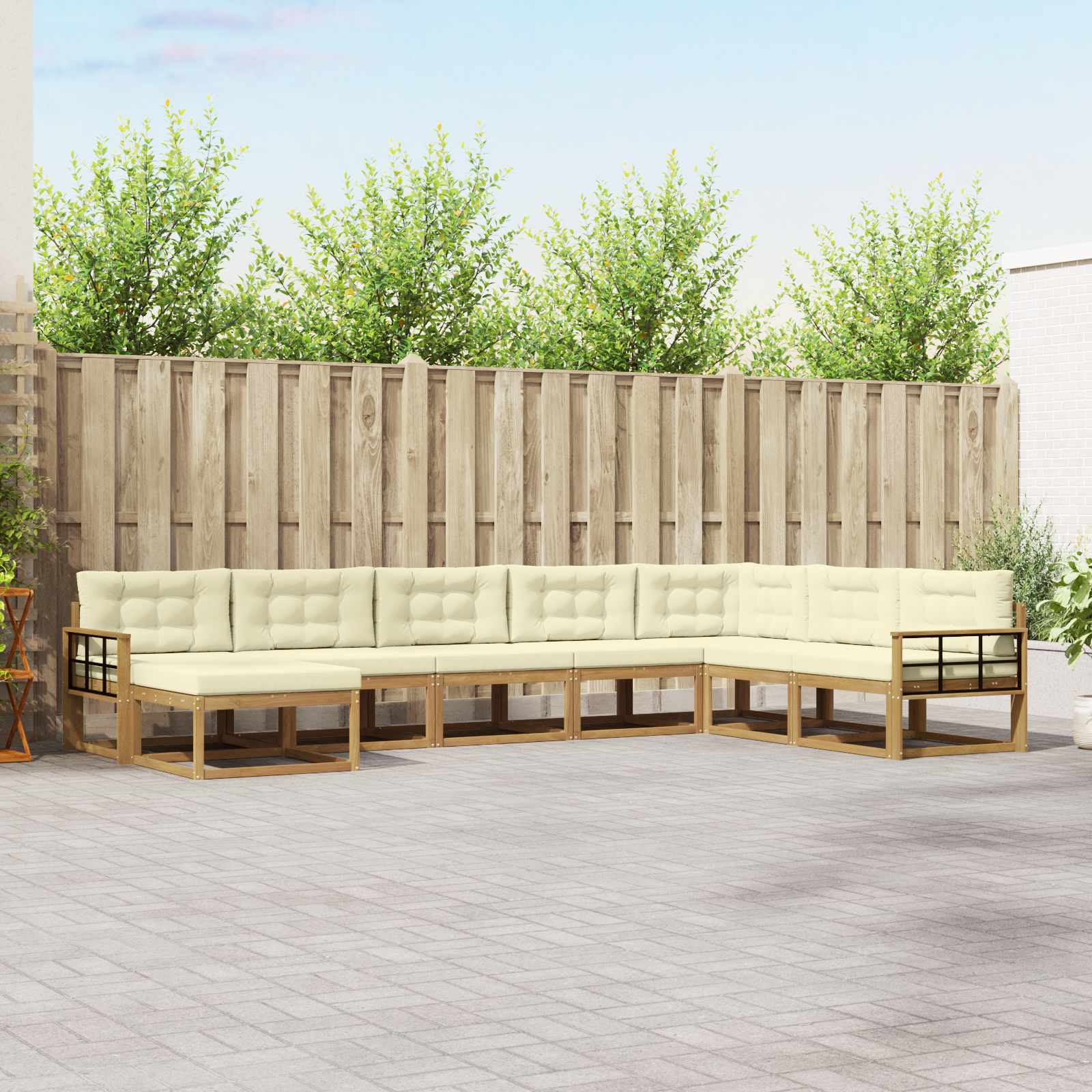 Set vanjskih sofa 8 pcs Bijela i krem