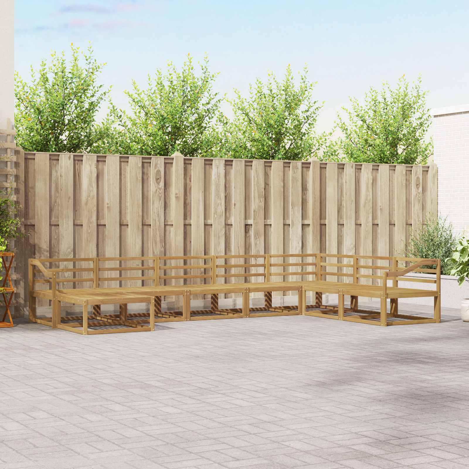 Set vanjskih sofa 8 pcs Bijela Čvrsto drvo akacije