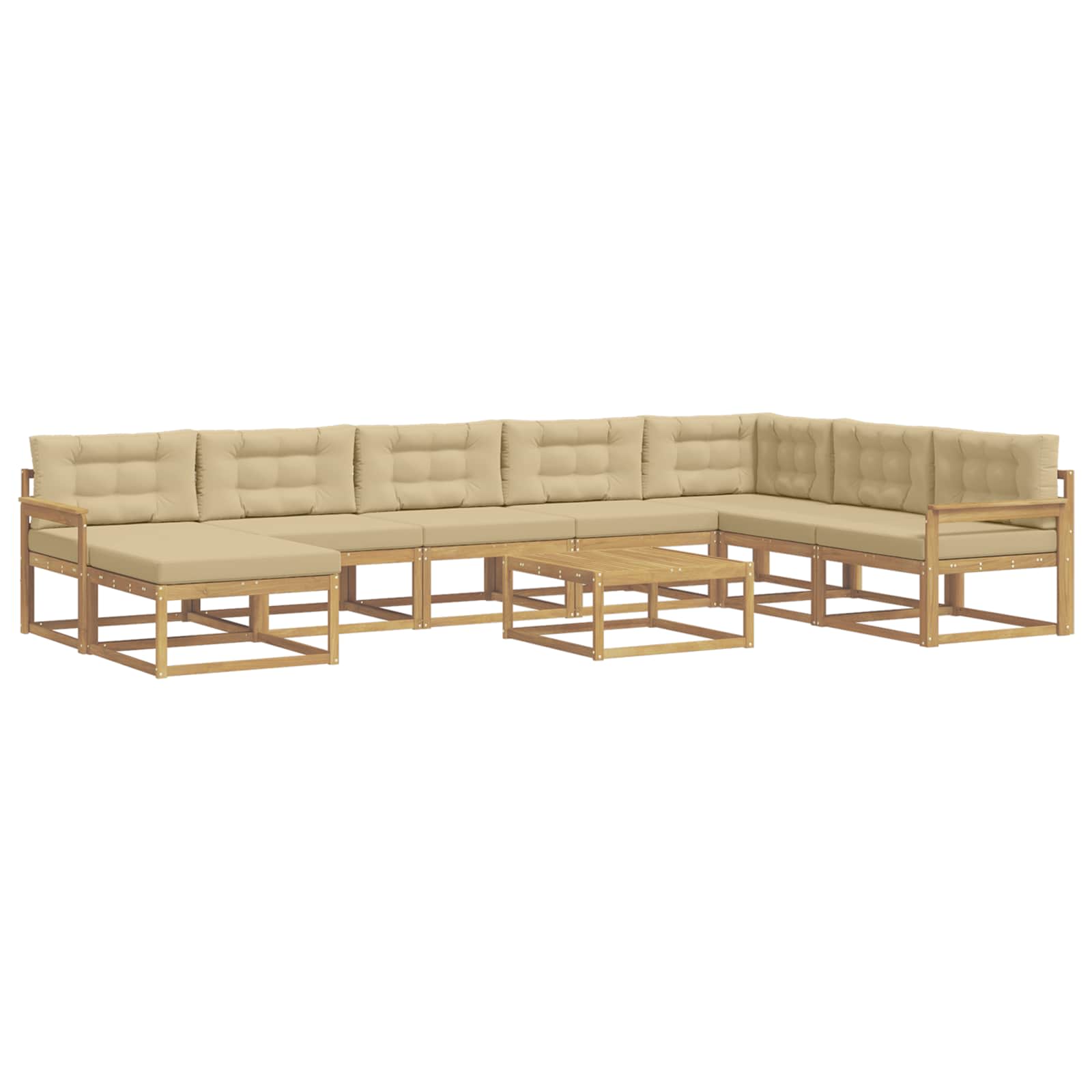 Set vanjskih sofa 9 pcs Bijela i bež
