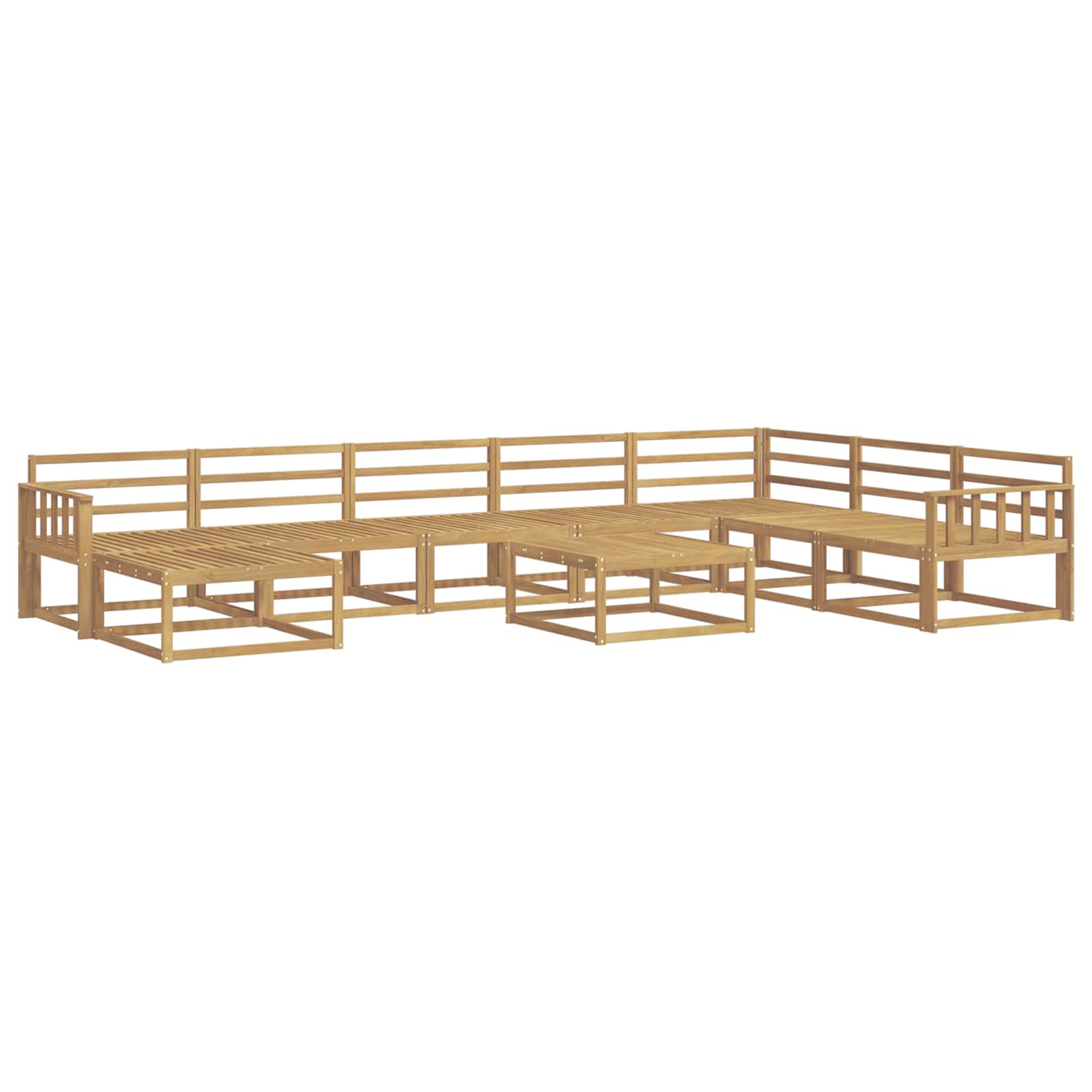 Set vanjskih sofa 9 pcs Bijela Čvrsto drvo akacije