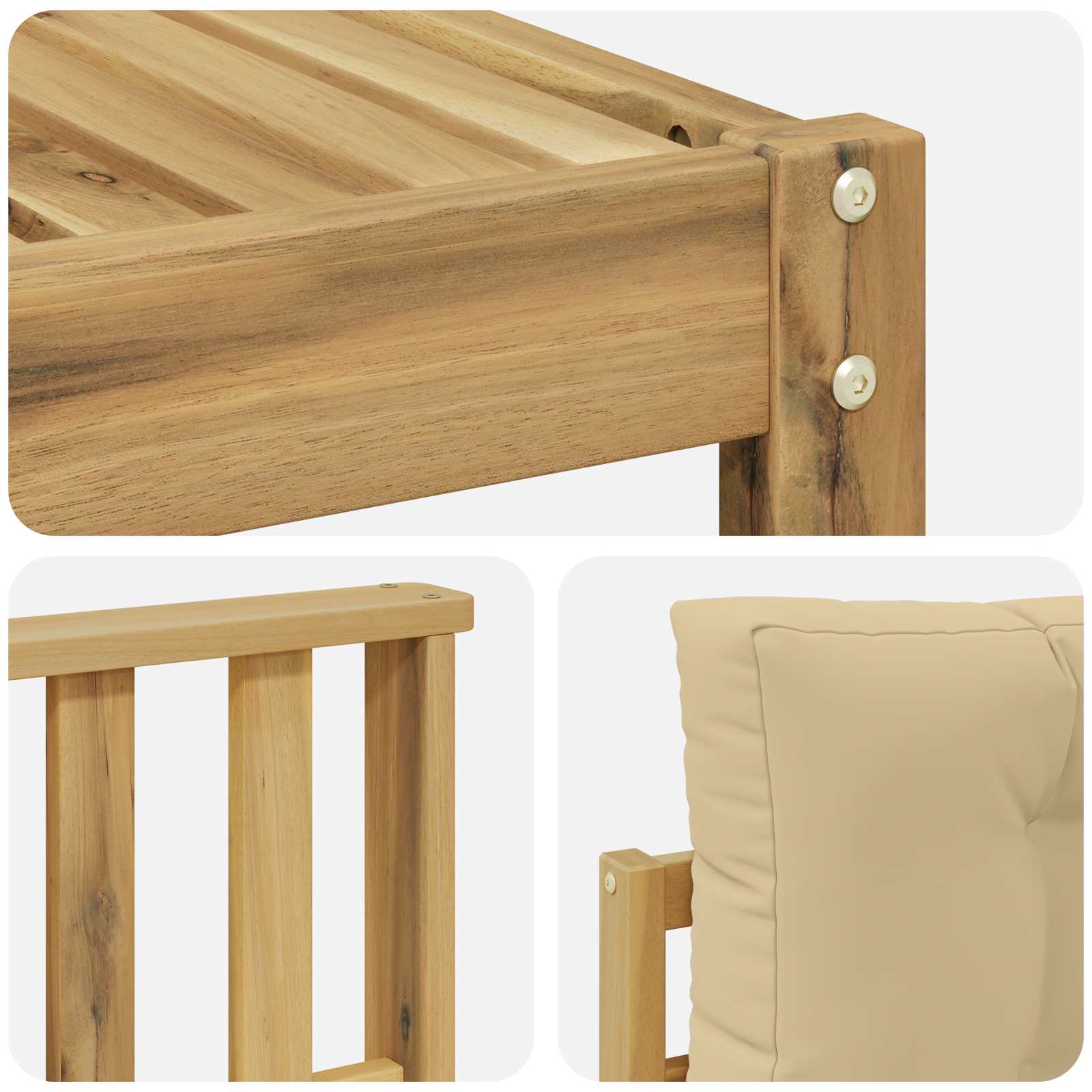Set vanjskih sofa 9 pcs Bijela i bež