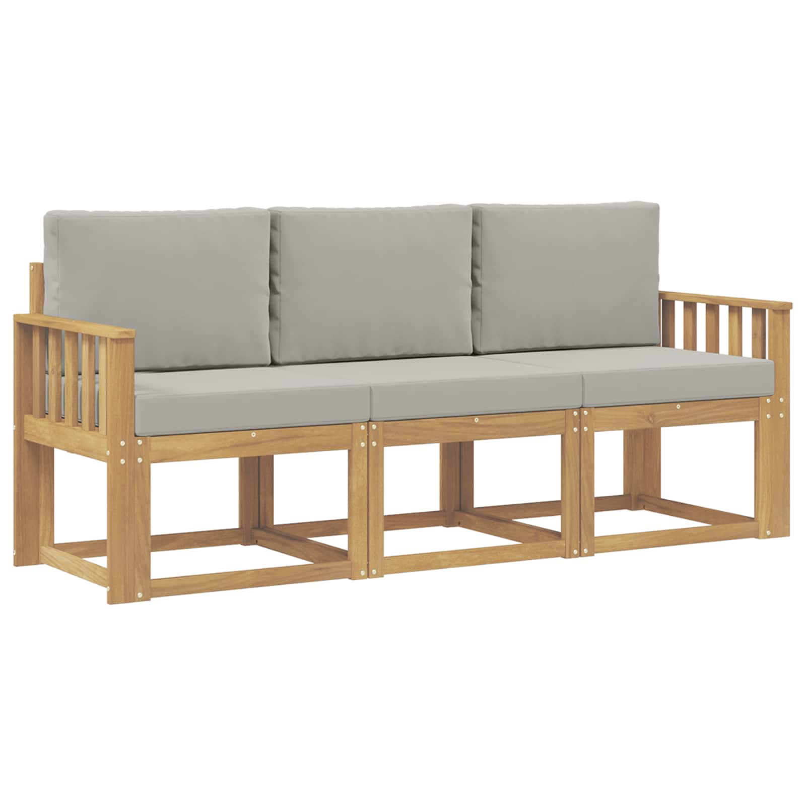 Set vanjskih sofa 3 pcs Bijela i svjetlosiva 189,5 x 63 x 73 cm