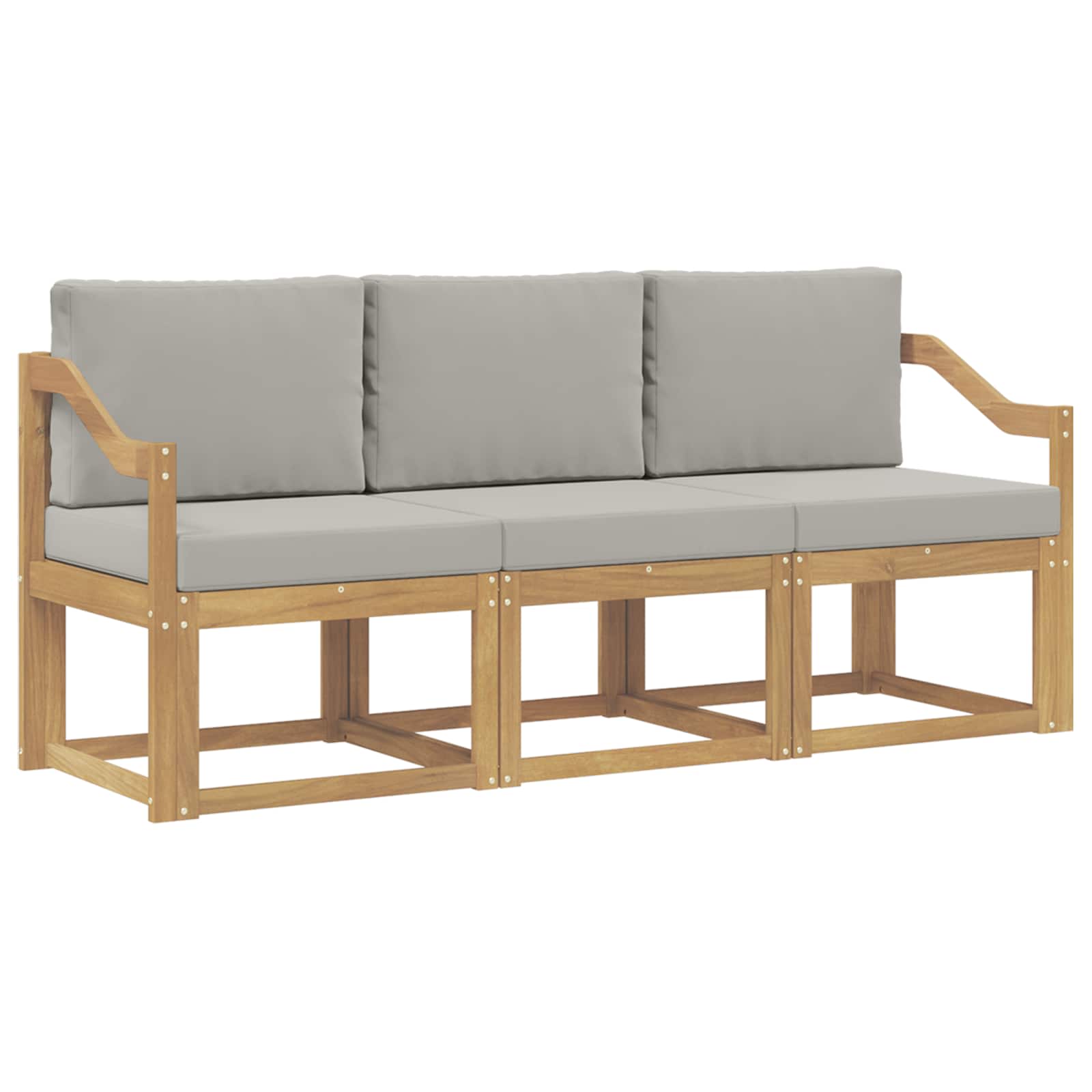 Set vanjskih sofa 3 pcs Bijela i svjetlosiva 185,5 x 63 x 73 cm