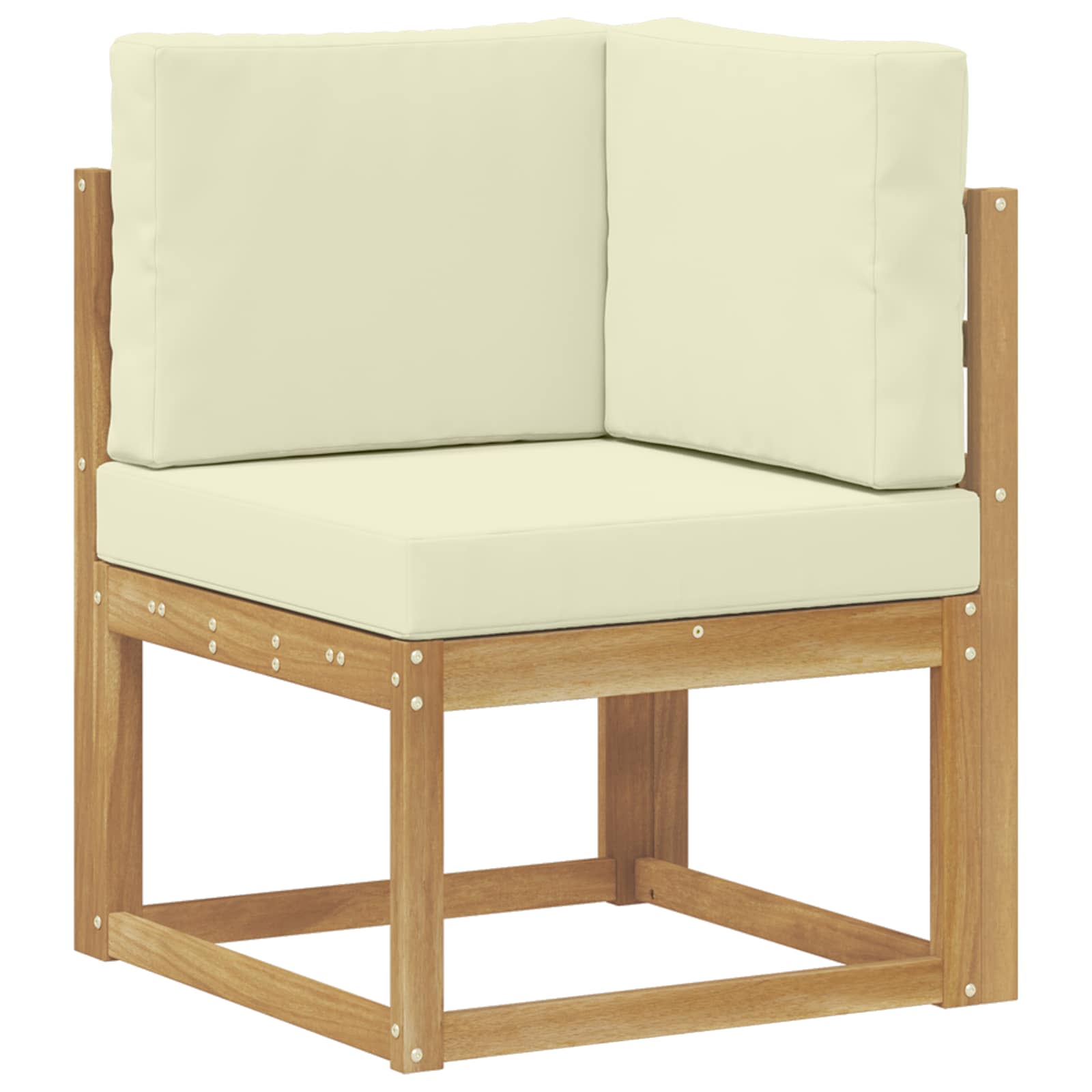 Set vanjskih sofa 3 Komad Bijela i krem Poliester