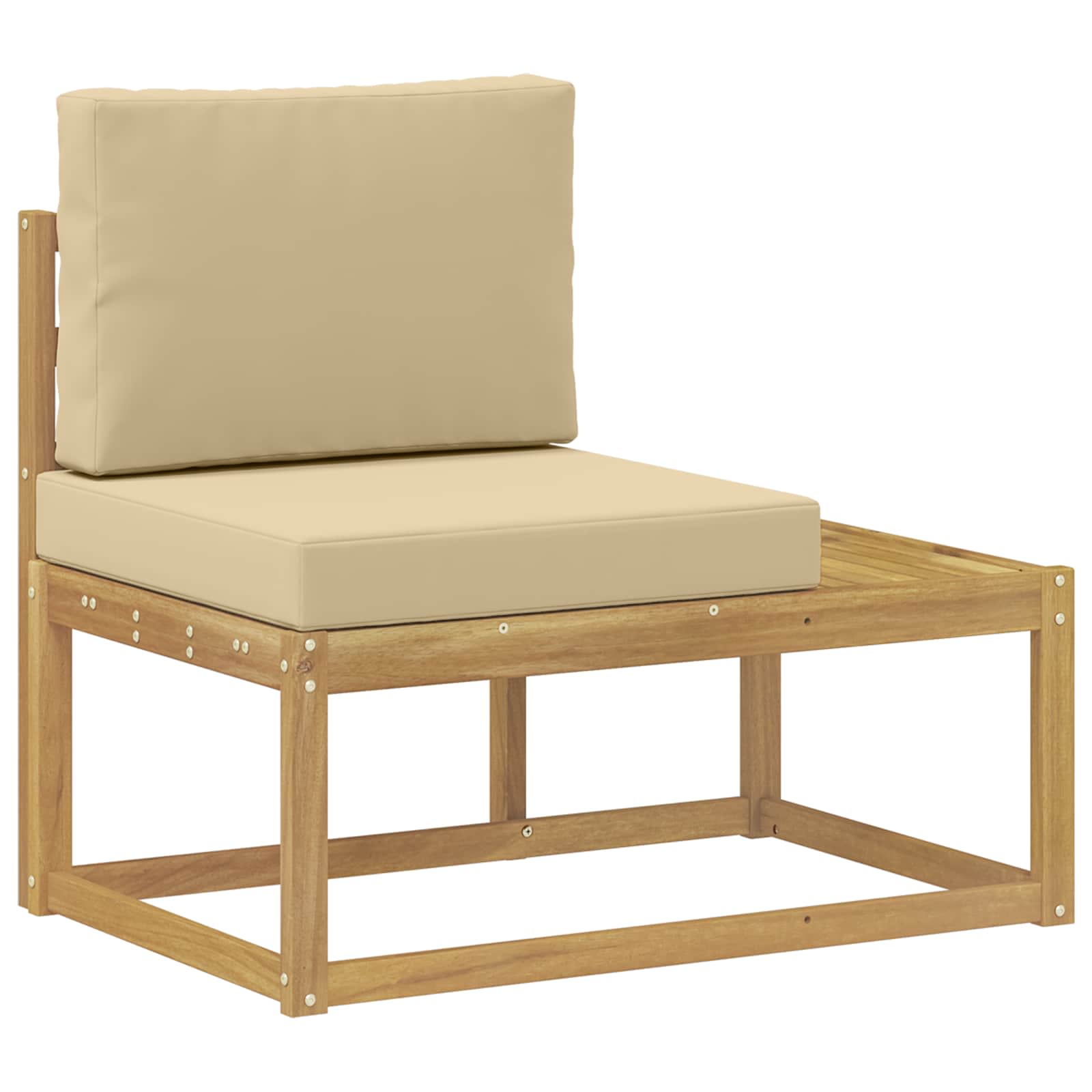 Set vanjskih sofa 3 Komad Bijela i bež Poliester