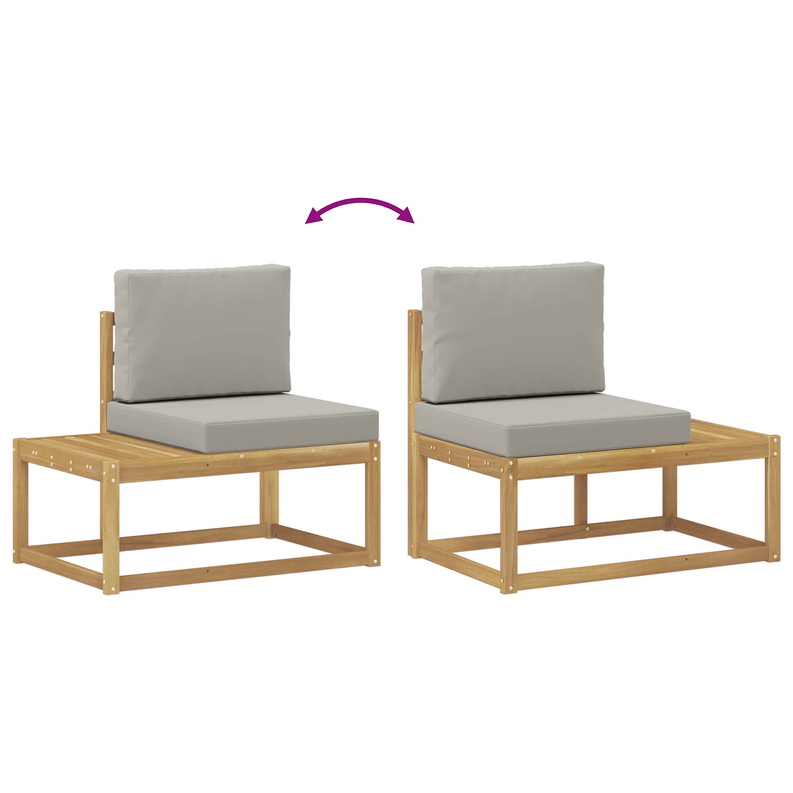 Set vanjskih sofa 4 Komad Bijela i svjetlosiva Poliester