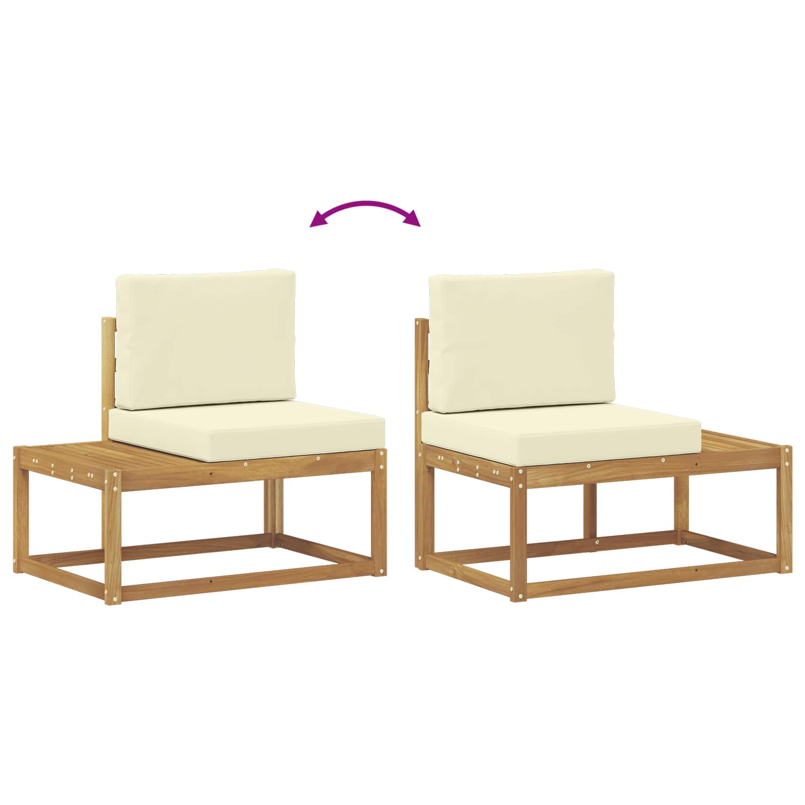 Set vanjskih sofa 4 Komad Bijela i krem Poliester