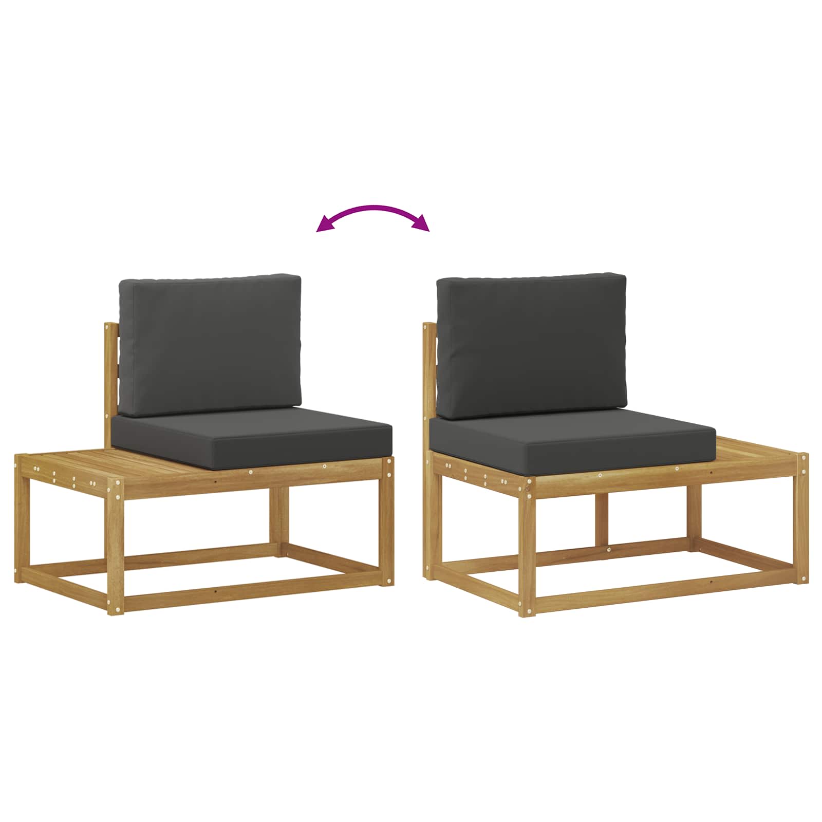 Set vanjskih sofa 5 Komad Bijela i antracit Poliester