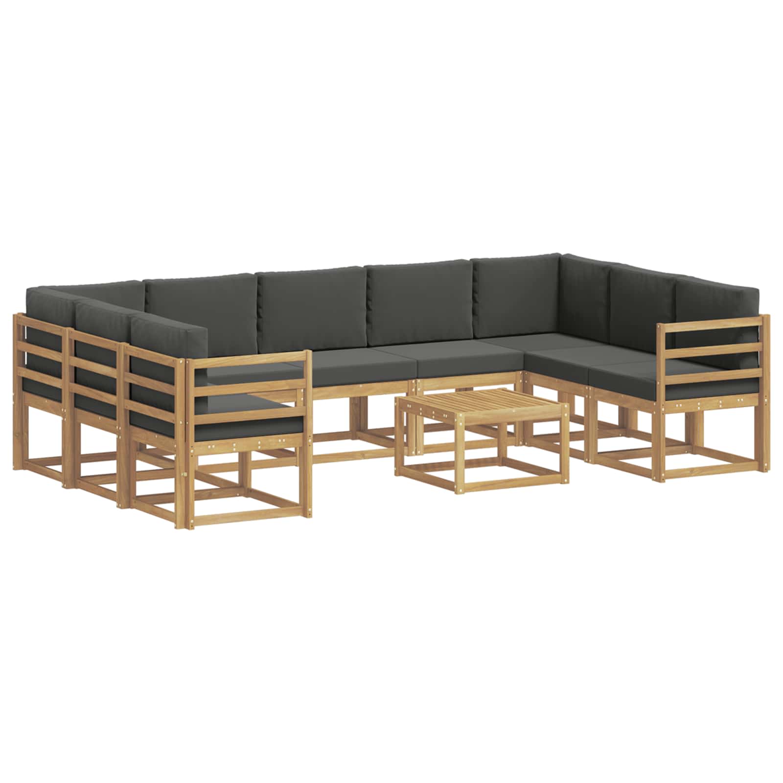 Set vanjskih sofa 10 pcs Bijela i antracit 59 x 59 x 37 cm