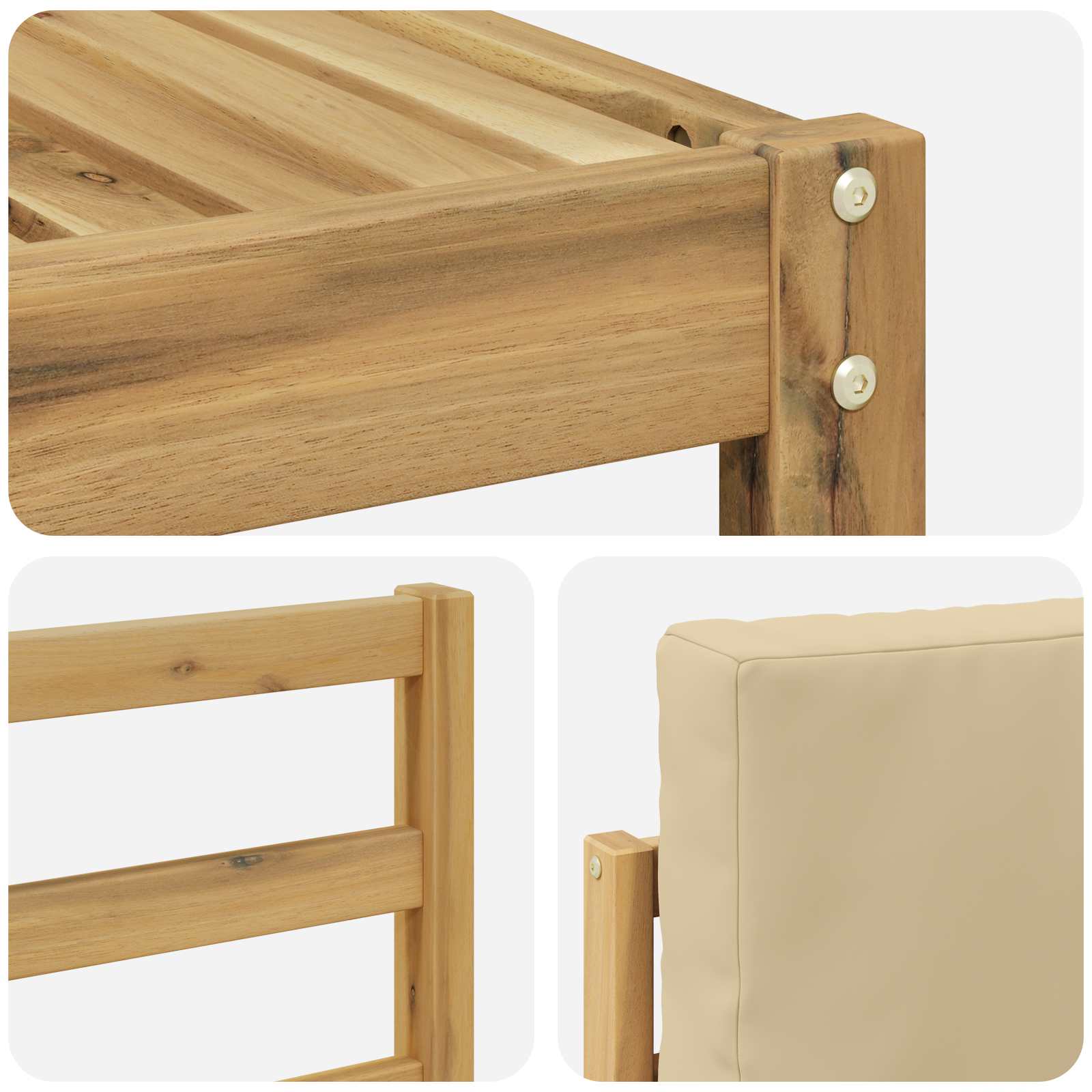 Set vanjskih sofa 10 pcs Bijela i bež 59 x 59 x 37 cm Poliester