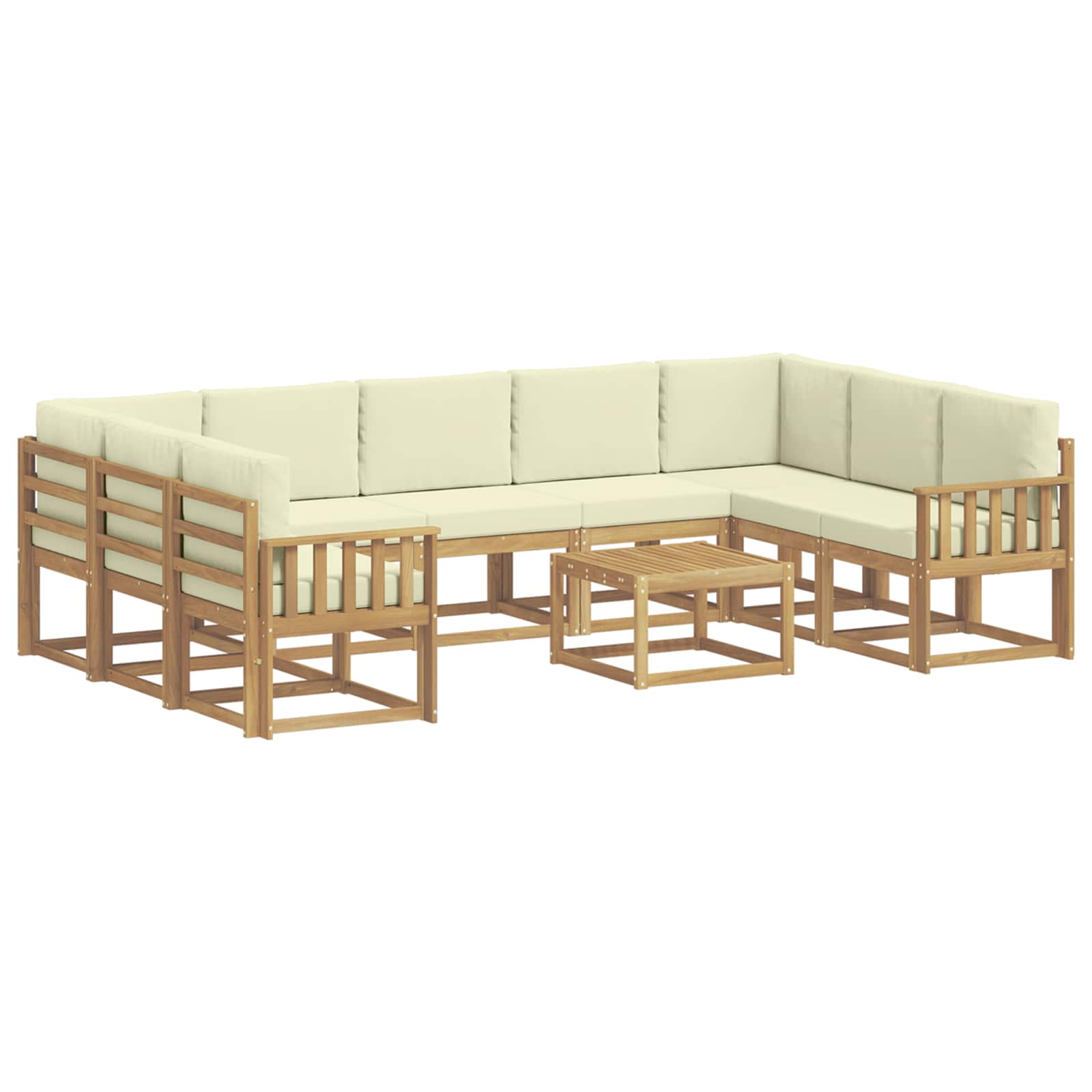 Set vanjskih sofa 10 pcs Bijela i krem 59 x 59 x 37 cm