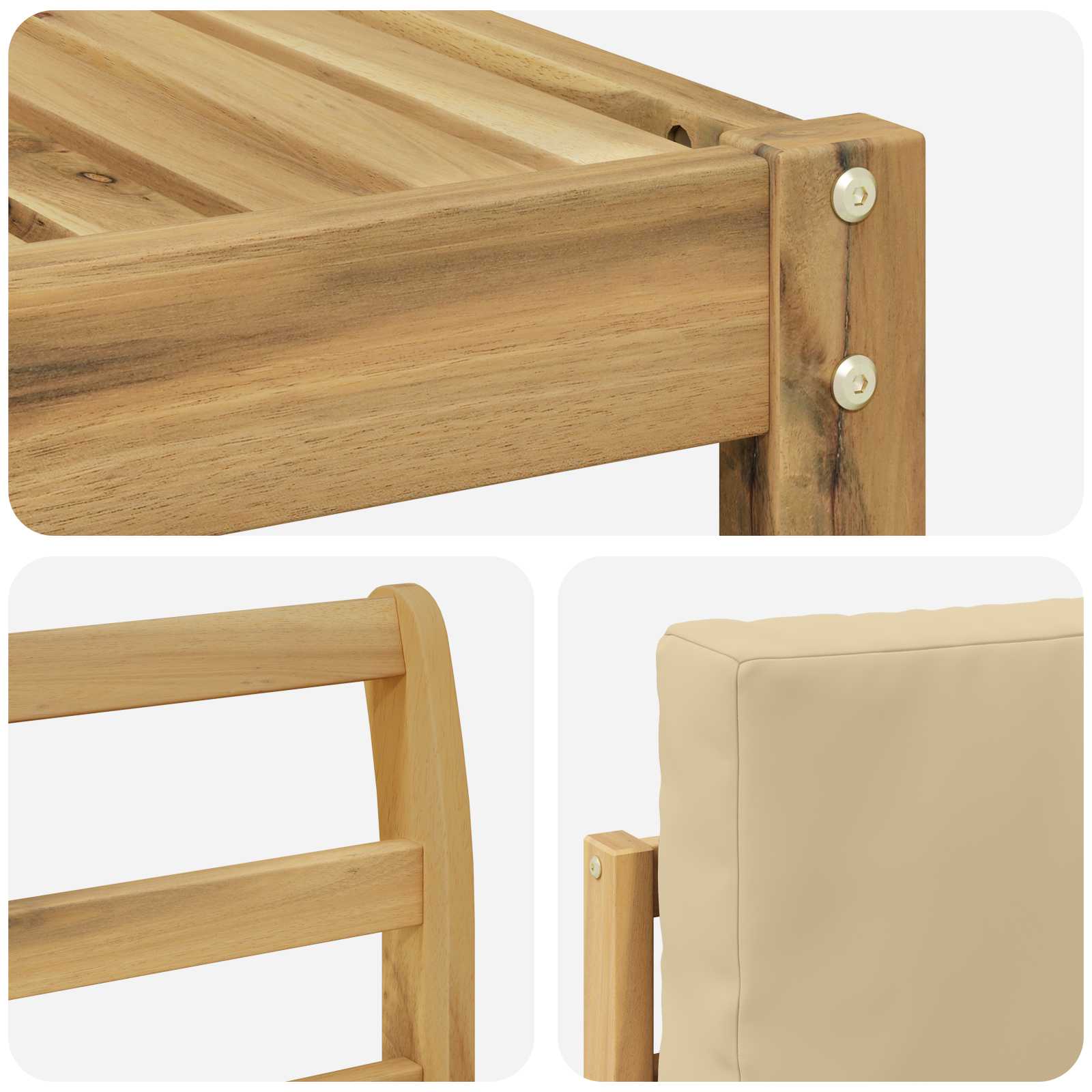 Set vanjskih sofa 10 pcs Bijela i bež 59 x 59 x 37 cm Poliester
