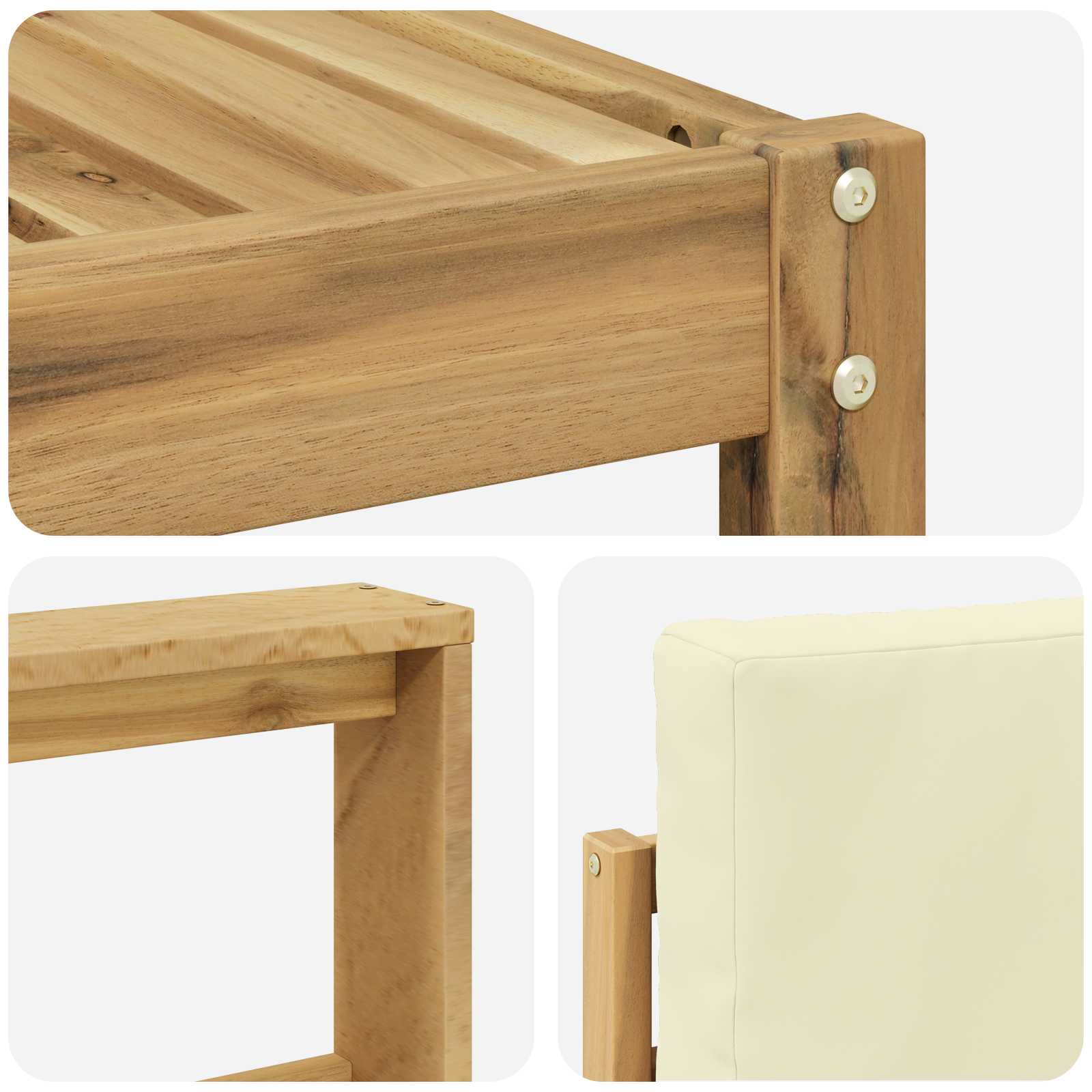 Set vanjskih sofa 10 pcs Bijela i krem 59 x 59 x 37 cm