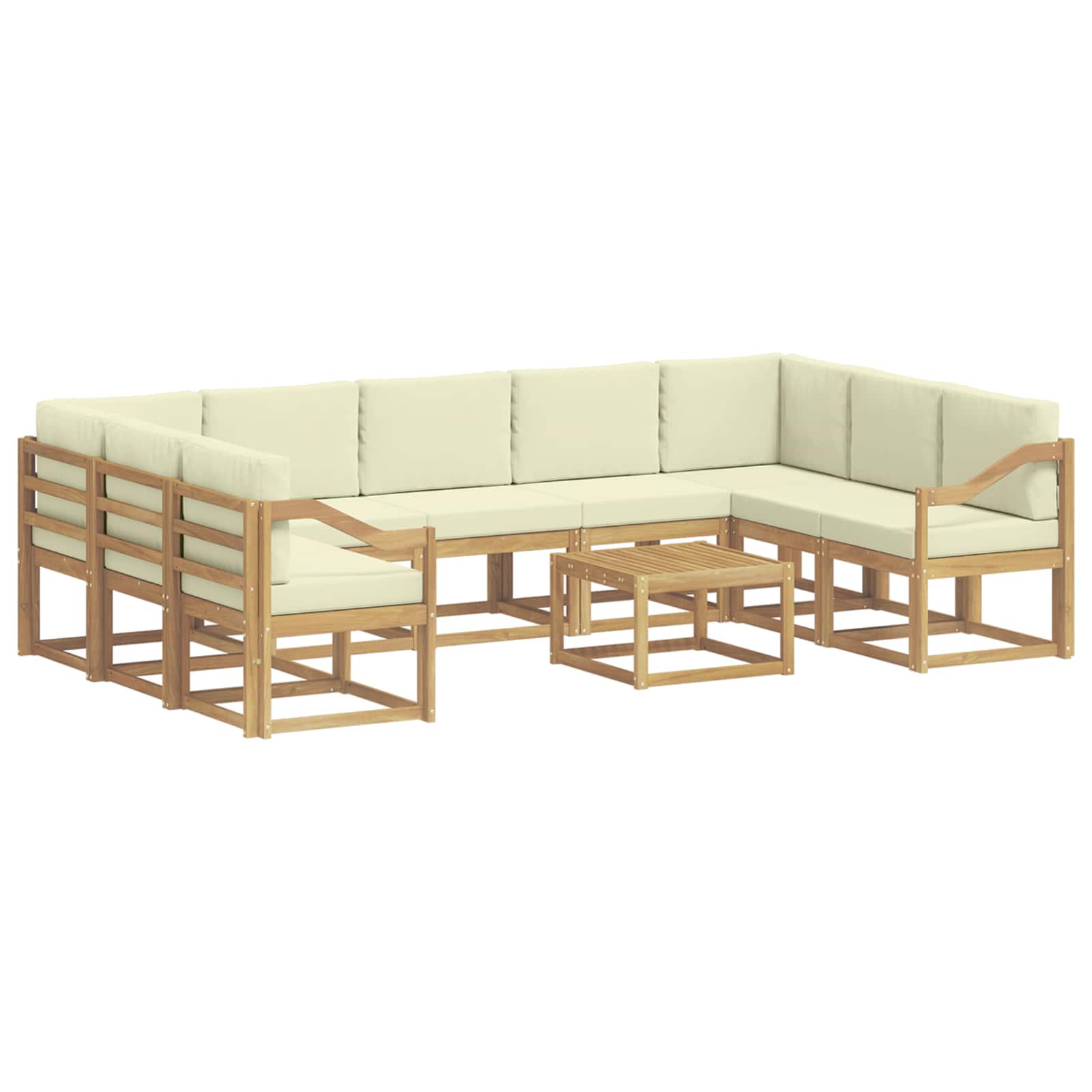 Set vanjskih sofa 10 pcs Bijela i krem 59 x 59 x 37 cm