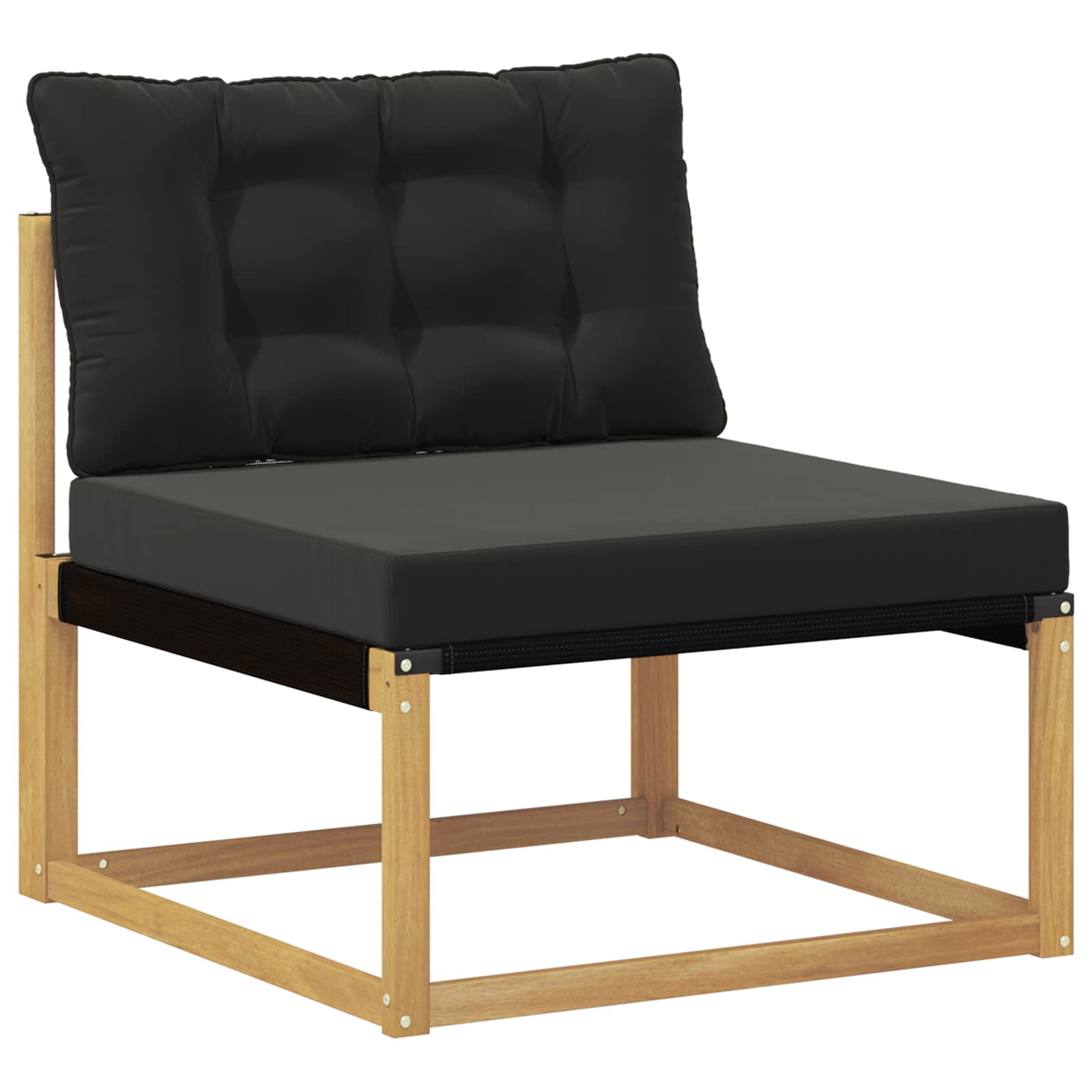 Set vanjskih sofa 8 pcs Bijela i crna Čvrsto drvo akacije