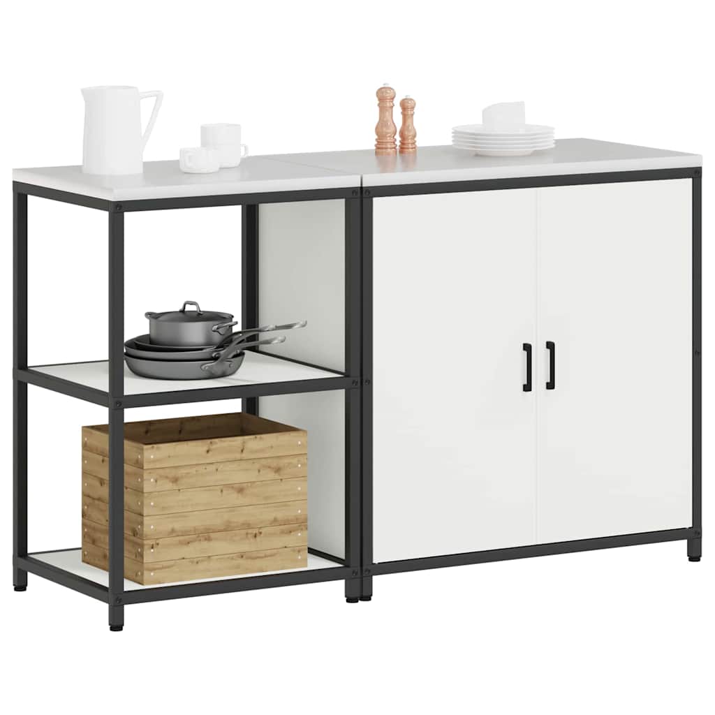 Kuhinjski set za pohranu HATTEM 2 pcs Bijela Čelična vrata