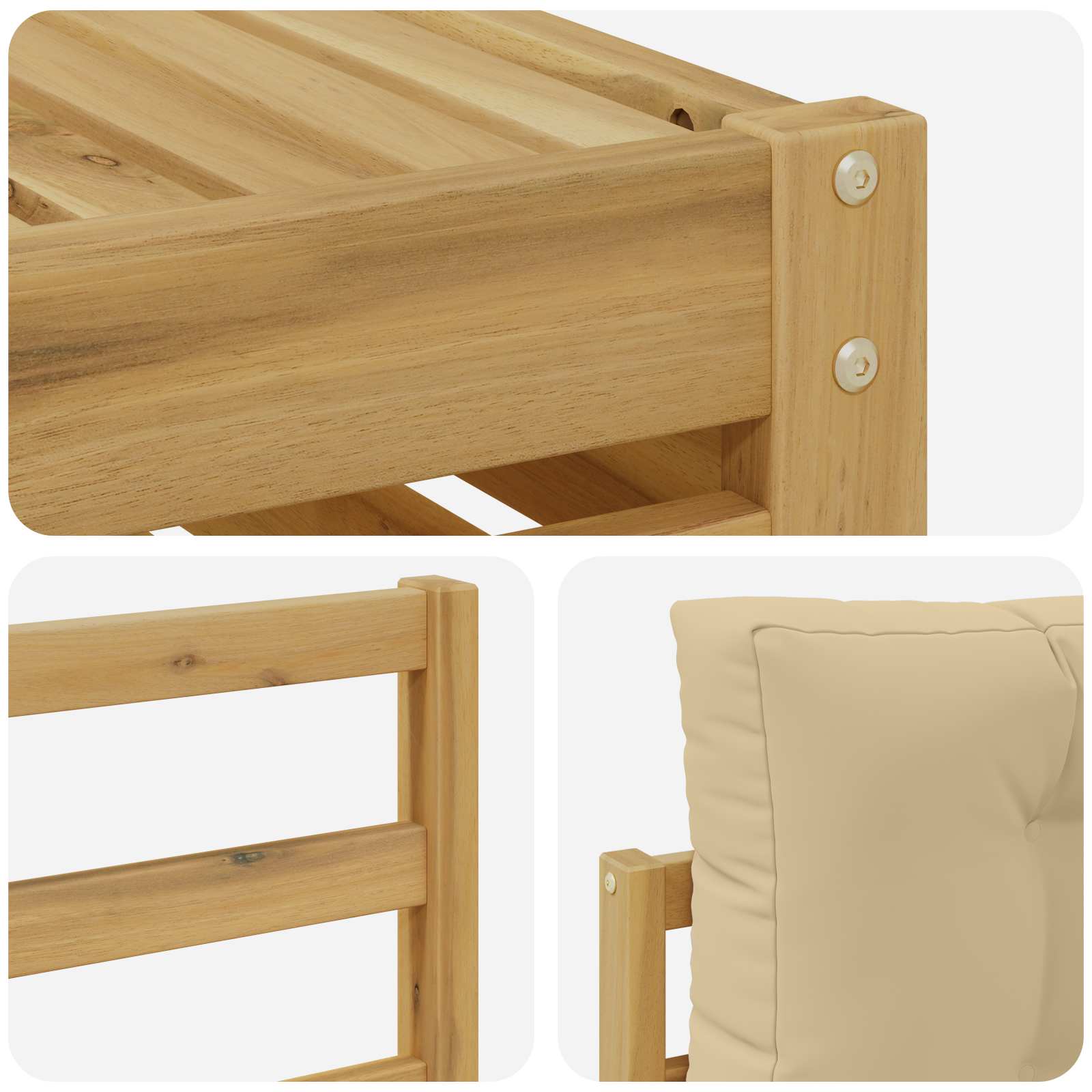 Set vanjskih sofa 6 pcs Bijela i bež