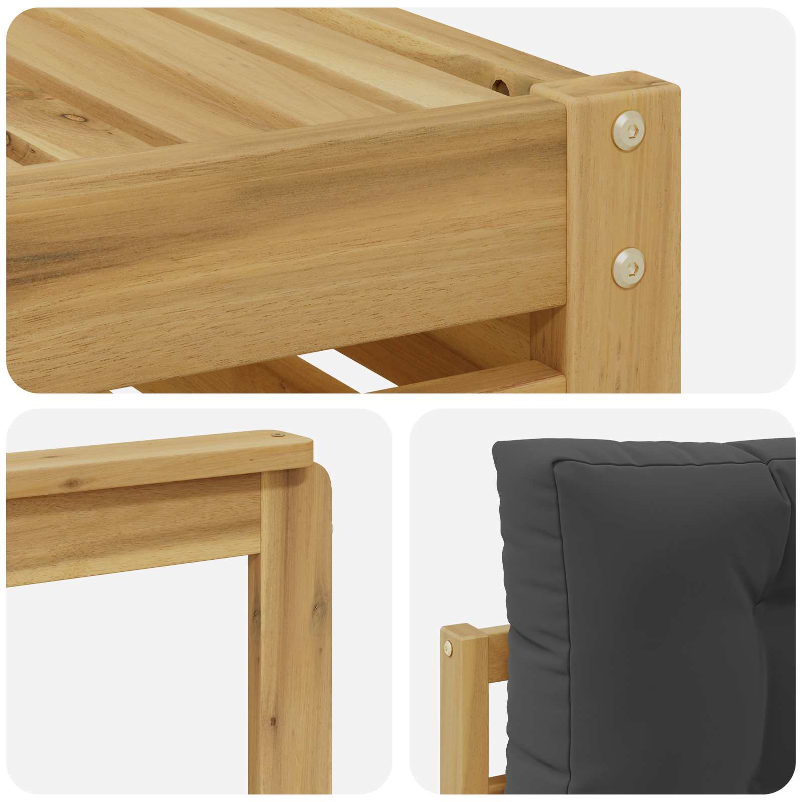 Set vanjskih sofa 8 pcs Bijela i antracit Čvrsto drvo akacije