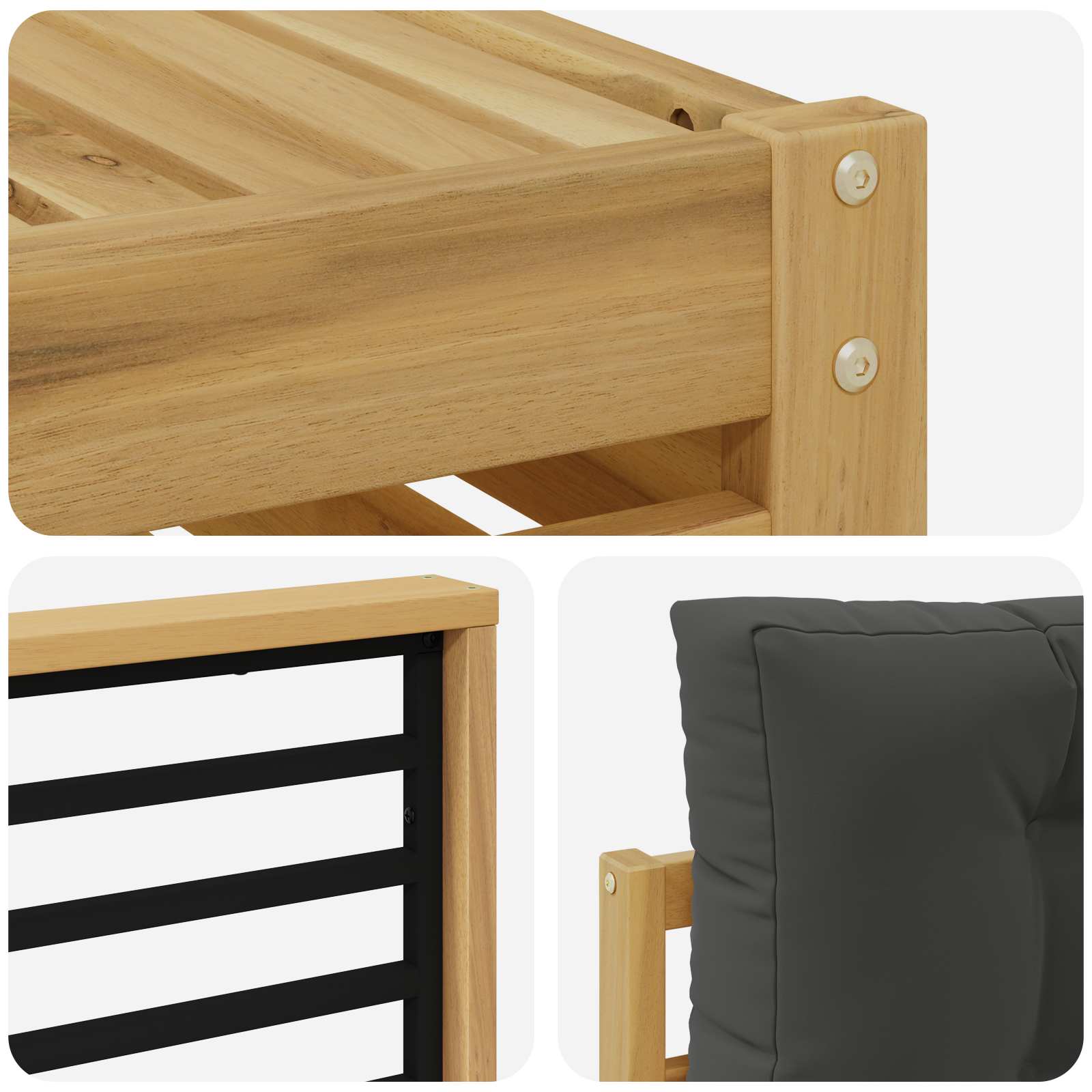 Set vanjskih sofa 8 pcs Bijela i antracit Čvrsto drvo akacije