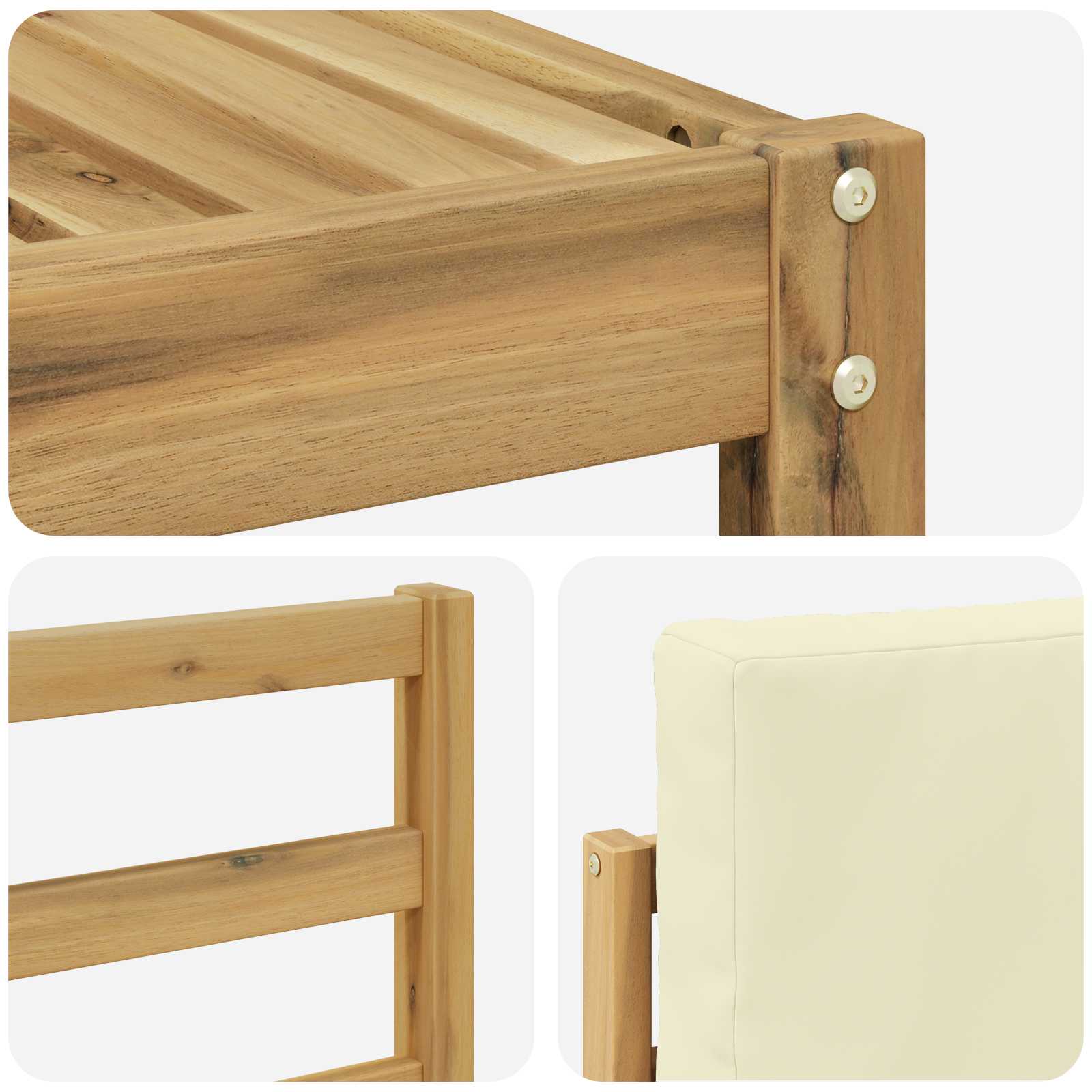 Set vanjskih sofa 4 pcs Bijela i krem 185,5 x 122,5 x 73 cm