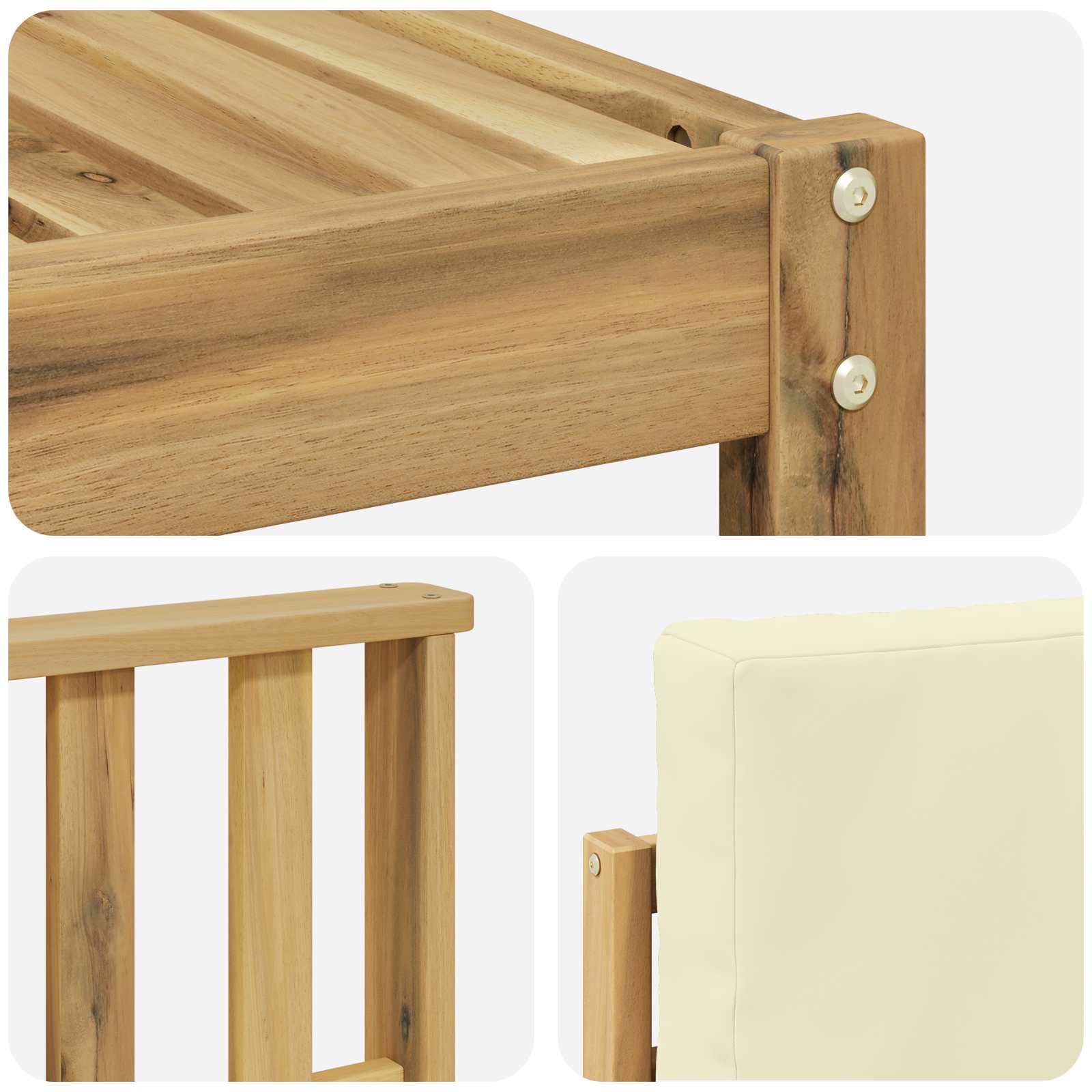 Set vanjskih sofa 4 pcs Bijela i krem 189,5 x 122,5 x 73 cm