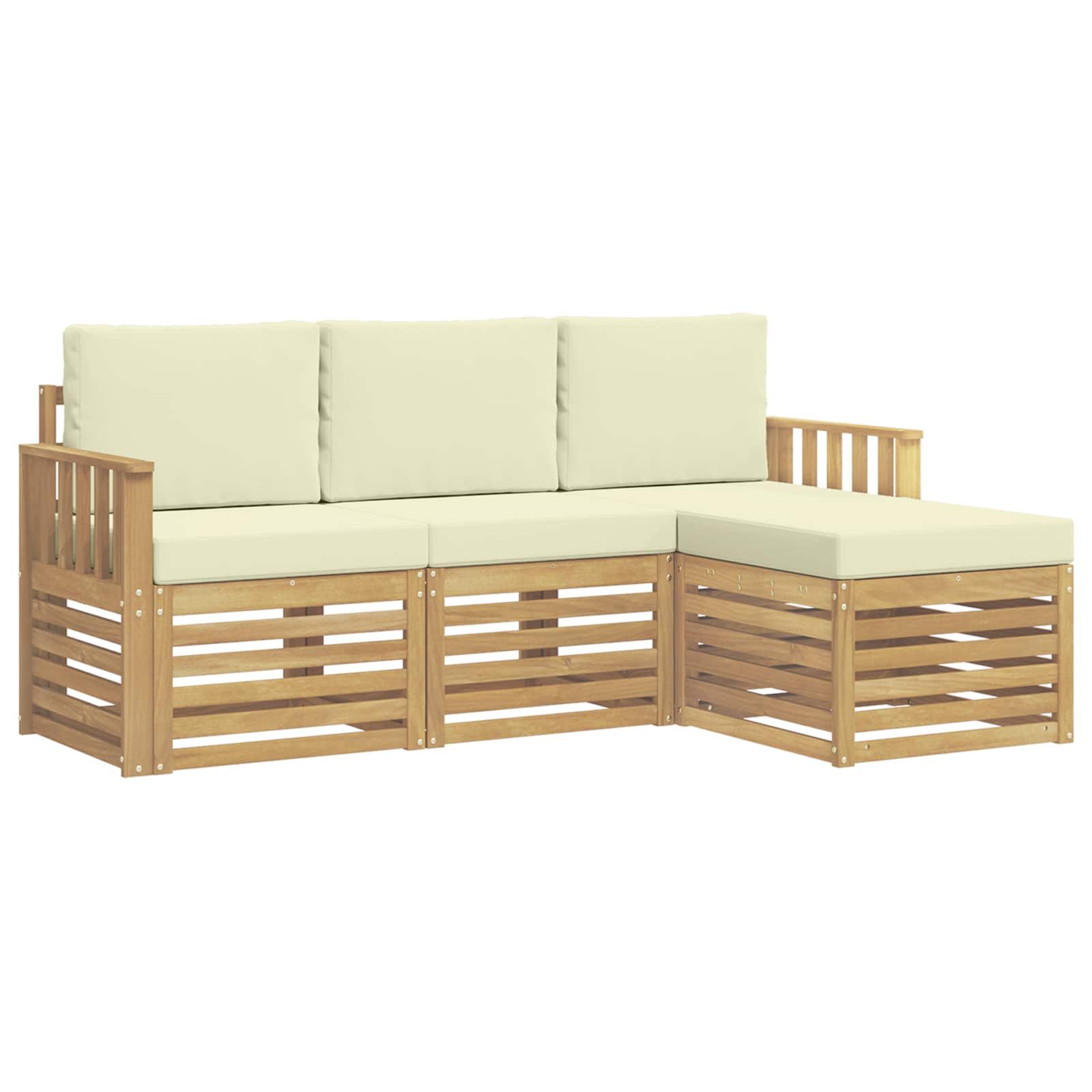 Set vanjskih sofa 4 pcs Bijela i krem 189,5 x 122,5 x 73 cm