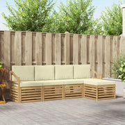 Set vanjskih sofa 5 pcs Bijela i krem 245 x 122,5 x 73 cm