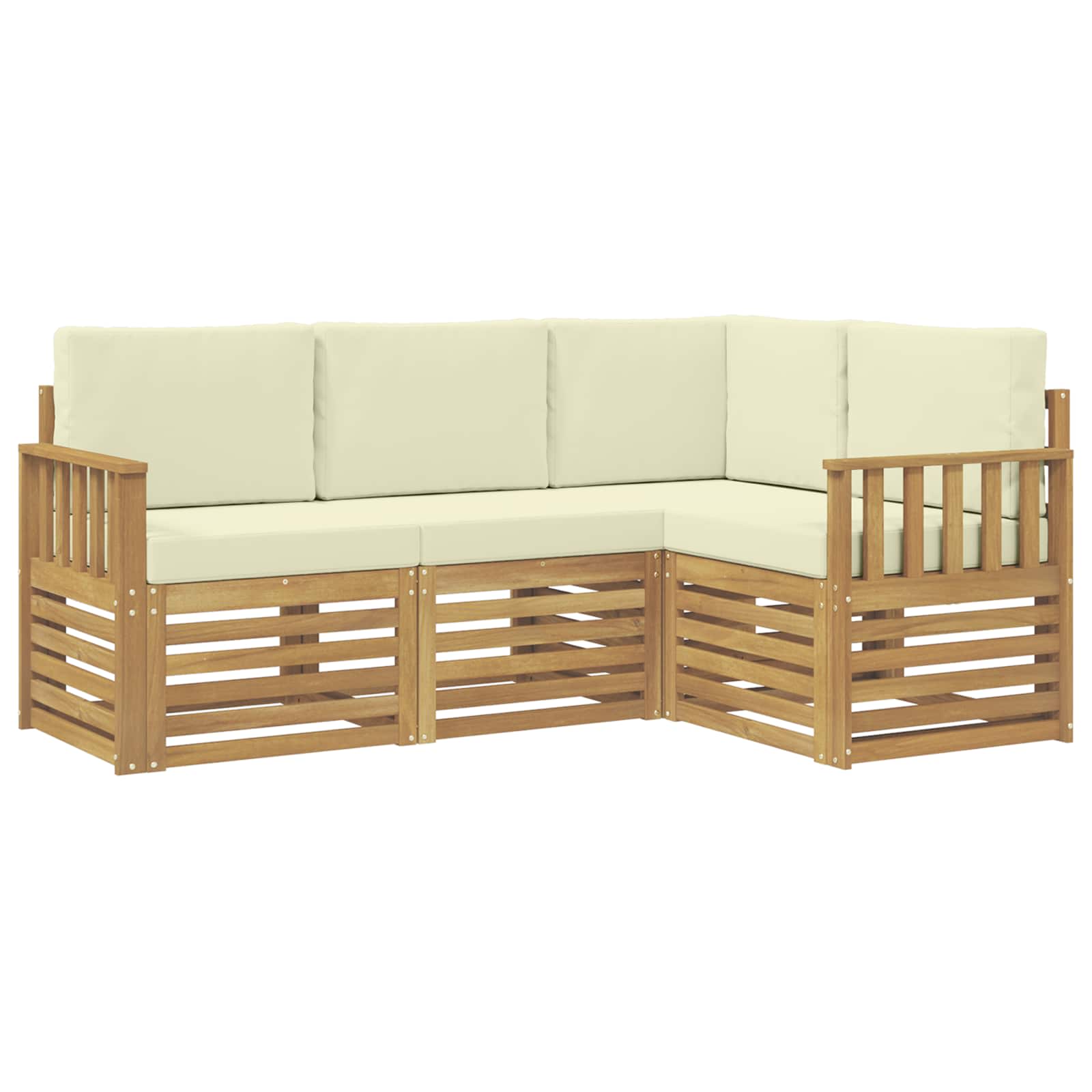 Set vanjskih sofa 4 pcs Bijela i krem 187,5 x 128,5 x 73 cm