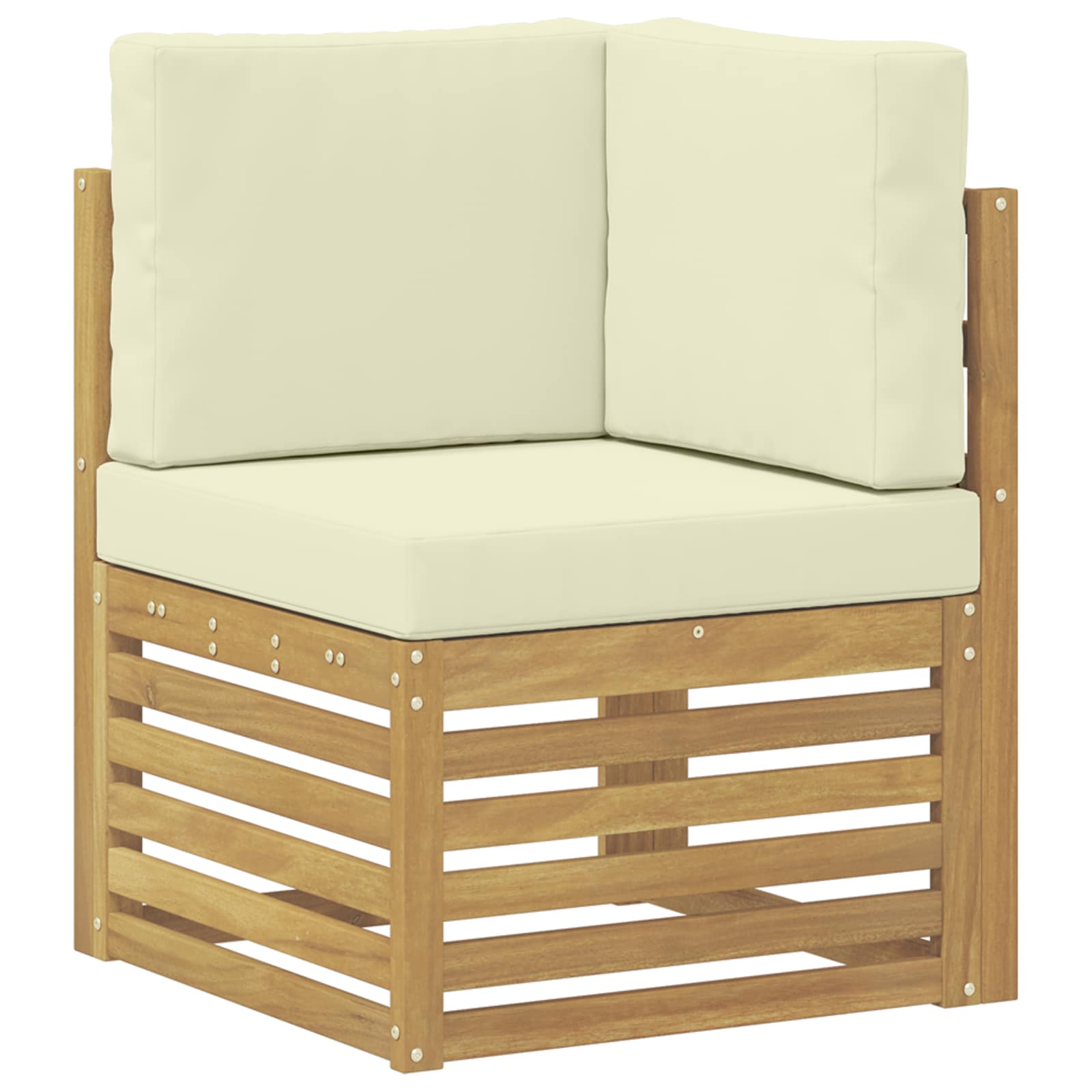 Set vanjskih sofa 6 pcs Bijela i krem 59 x 59 x 37 cm Poliester