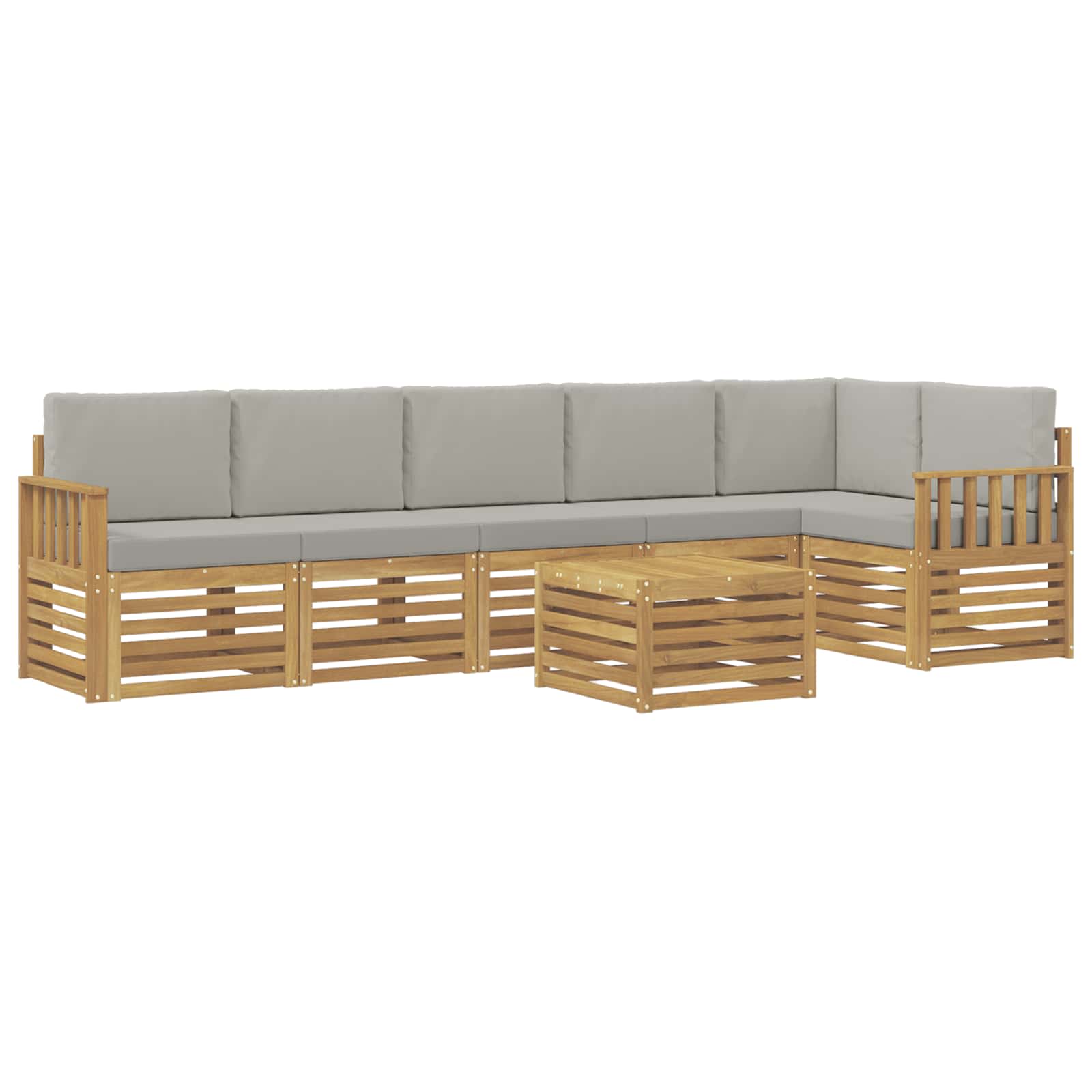 Set vanjskih sofa 7 pcs Bijela i svjetlosiva 59 x 59 x 37 cm