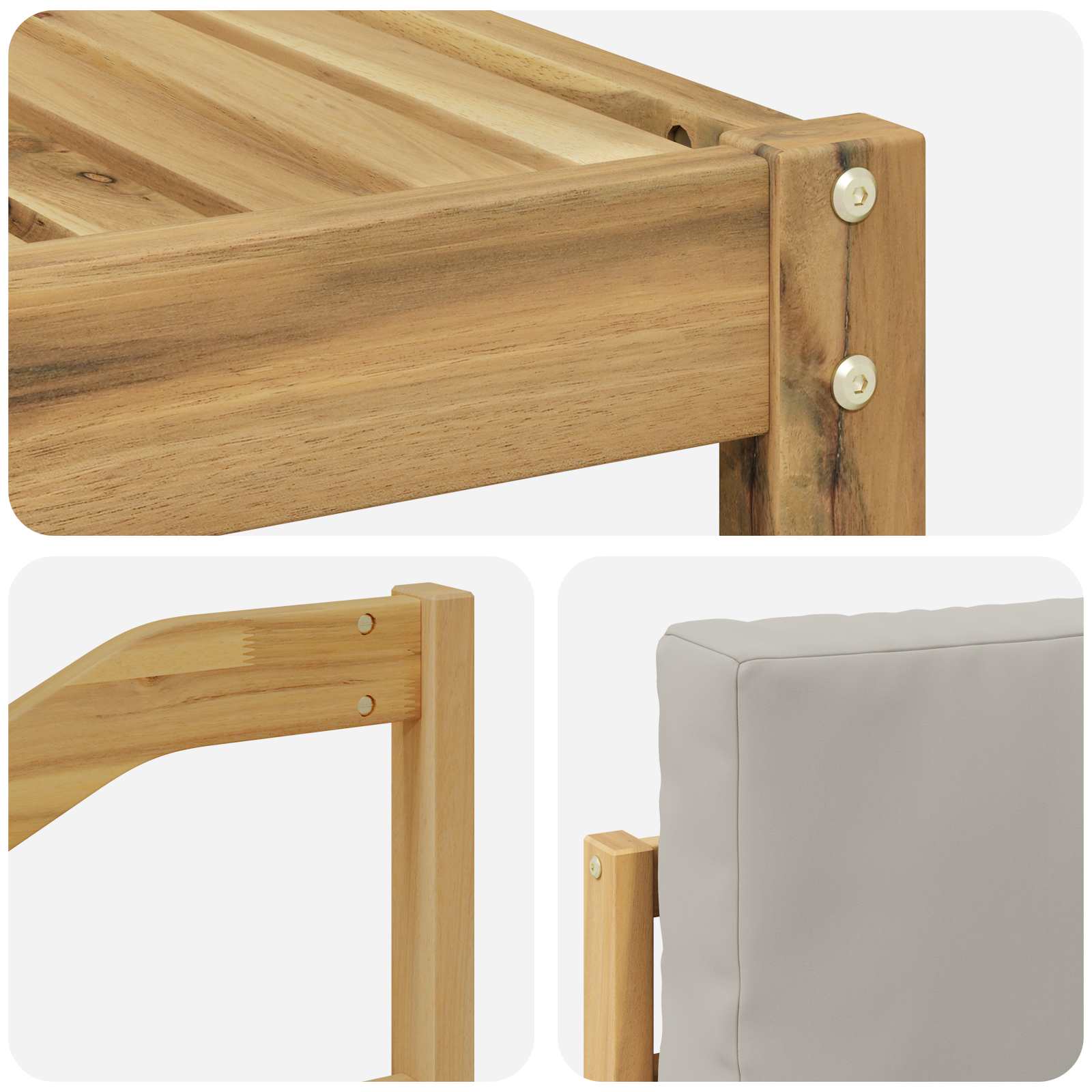 Set vanjskih sofa 7 pcs Bijela i svjetlosiva 59 x 59 x 37 cm