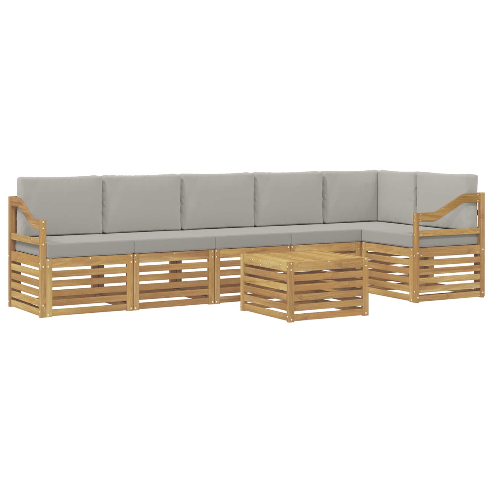 Set vanjskih sofa 7 pcs Bijela i svjetlosiva 59 x 59 x 37 cm
