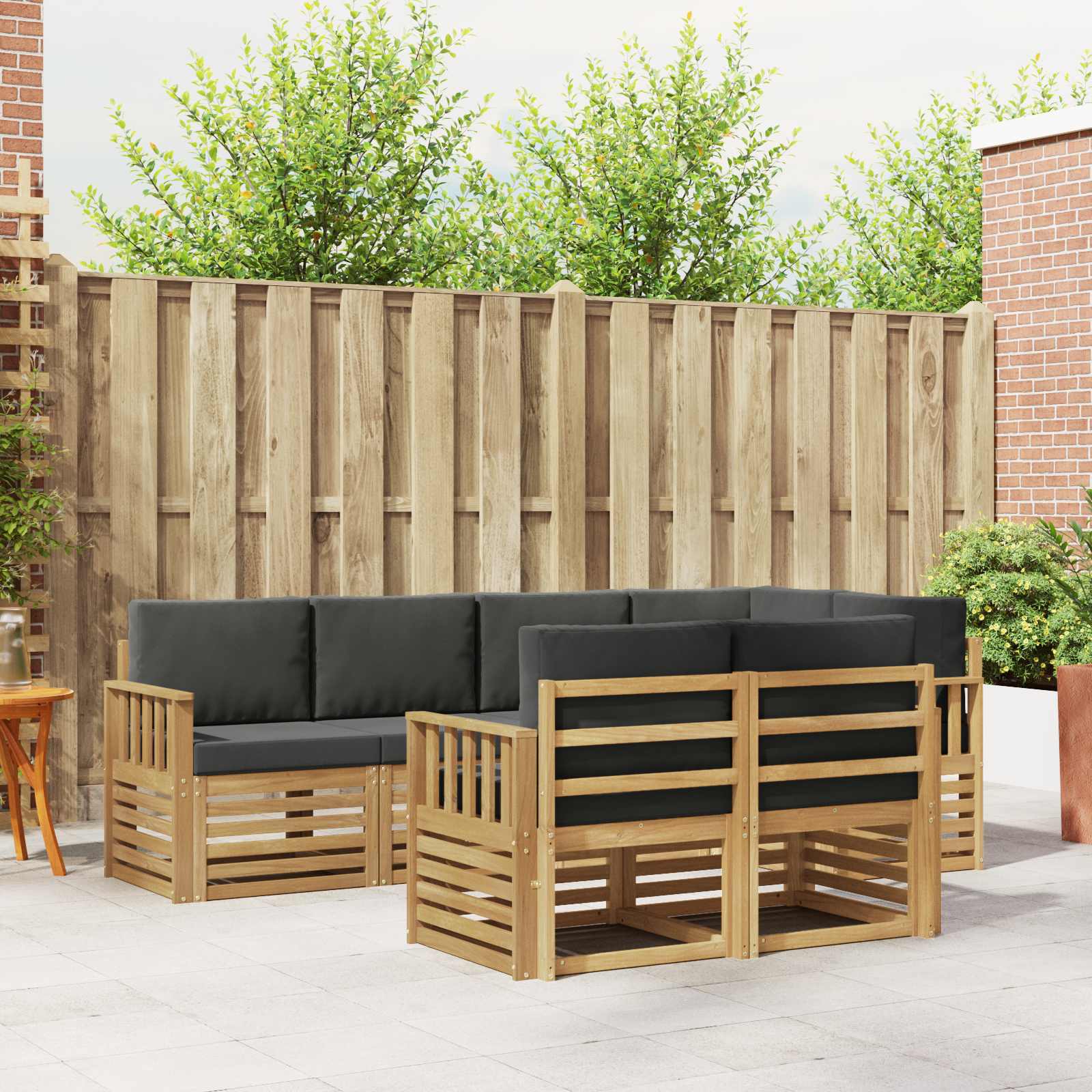 Set vanjskih sofa 7 pcs Bijela i antracit 247 x 128,5 x 73 cm