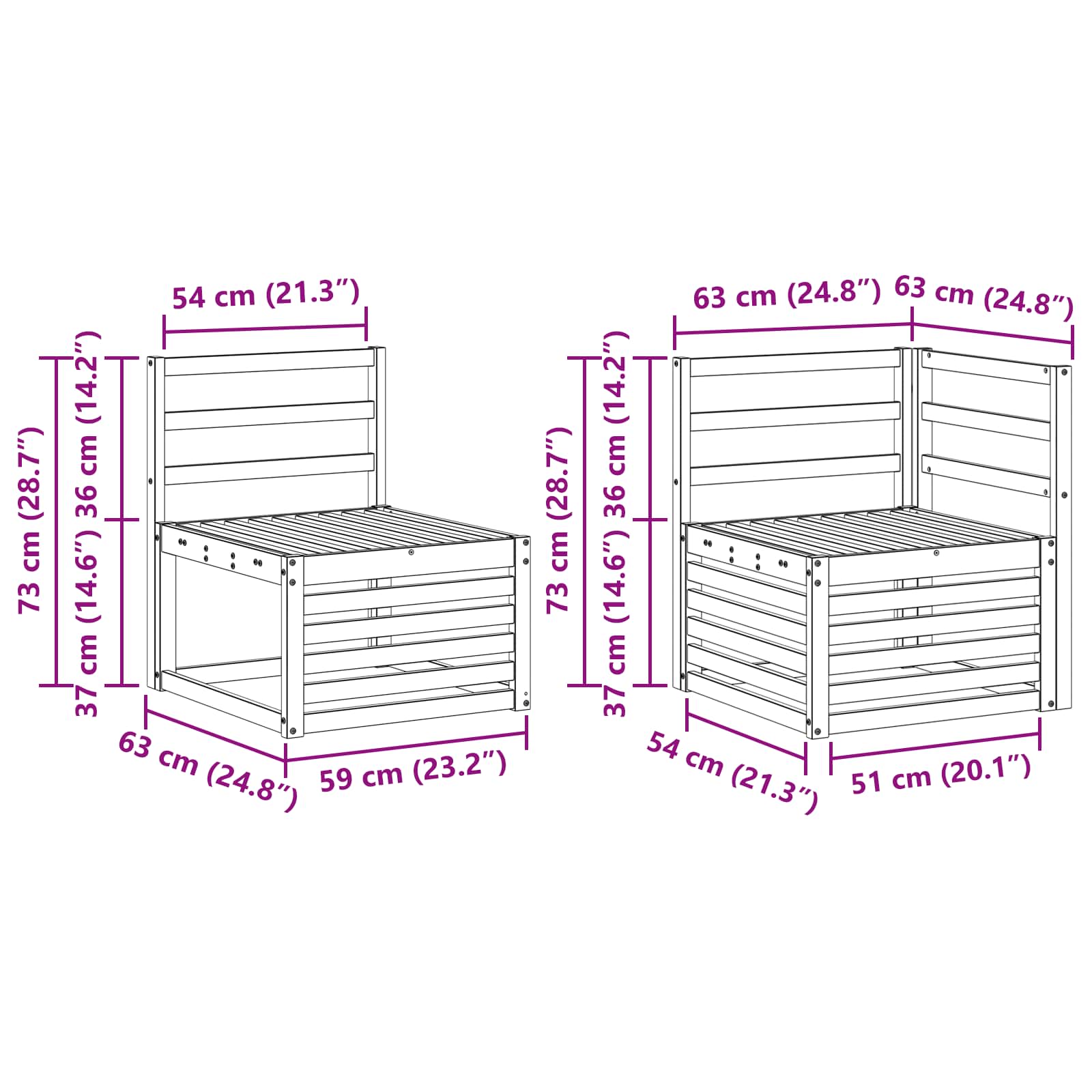 Set vanjskih sofa 7 pcs Bijela 251 x 132,5 x 73 cm
