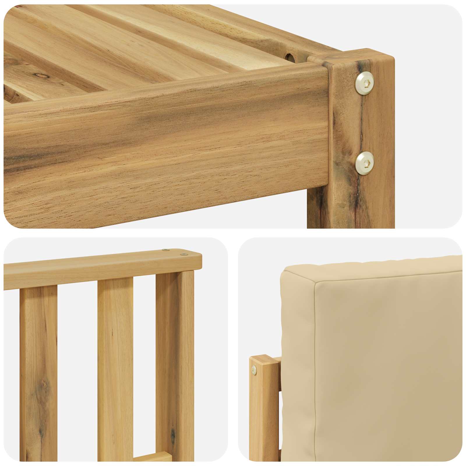 Set vanjskih sofa 6 pcs Bijela i bež 247 x 128,5 x 73 cm