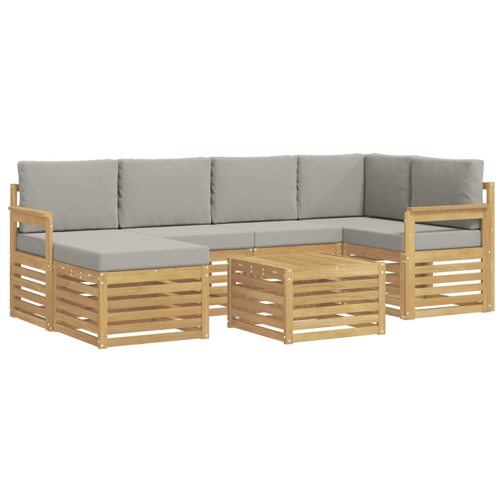 Set vanjskih sofa 7 pcs Bijela i svjetlosiva 59 x 59 x 37 cm
