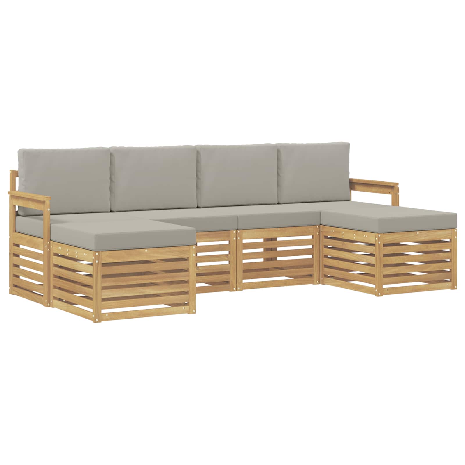Set vanjskih sofa 5 pcs Bijela i svijetlosiva