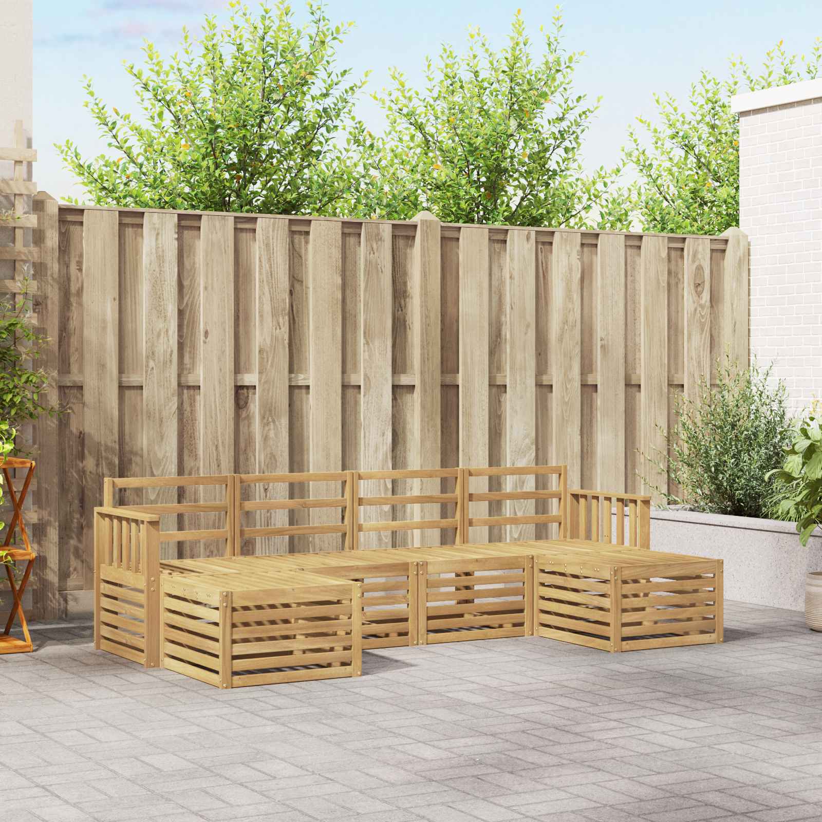 Set vanjskih sofa 5 pcs Bijela 249 x 122,5 x 73 cm