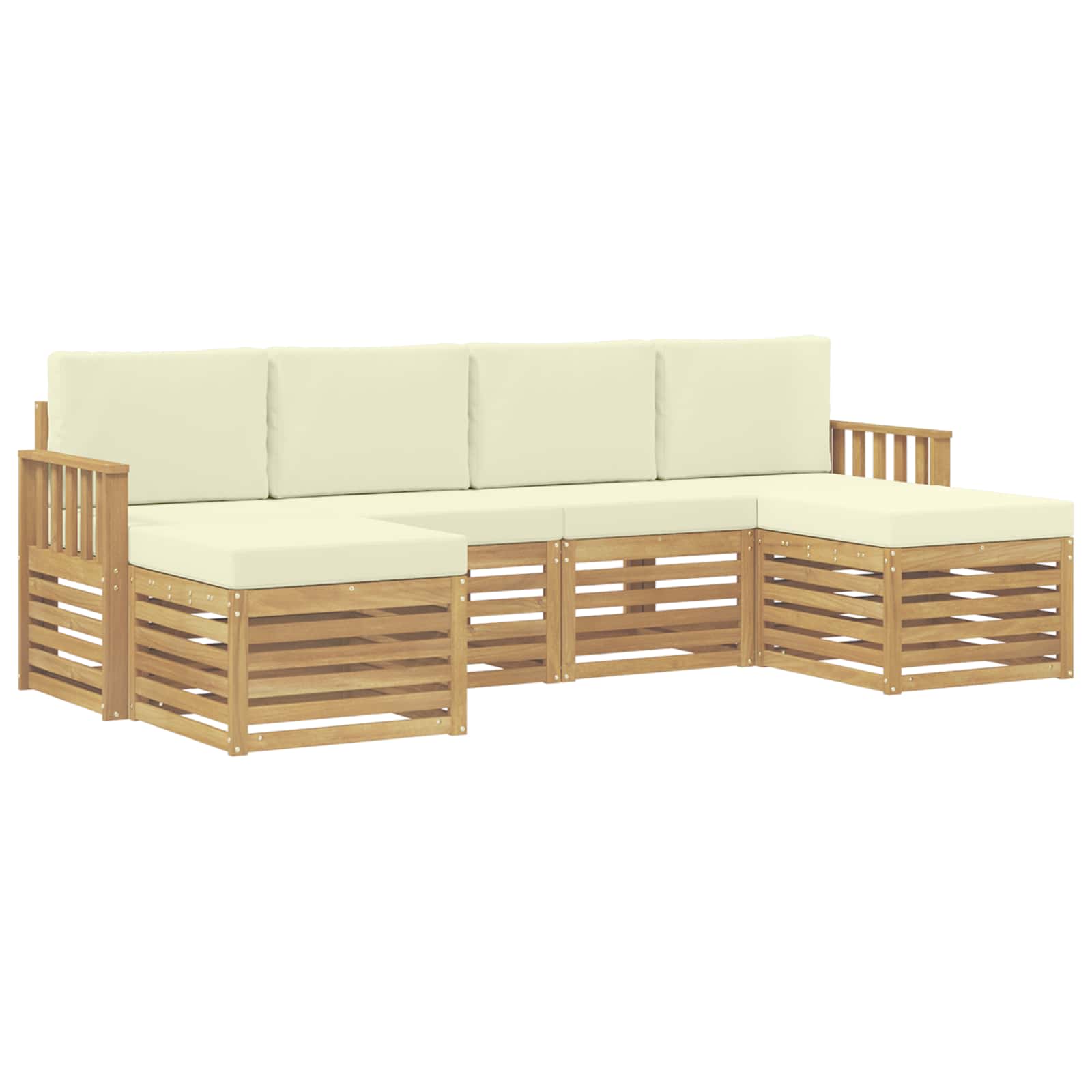 Set vanjskih sofa 6 pcs Bijela i krem 249 x 122,5 x 73 cm