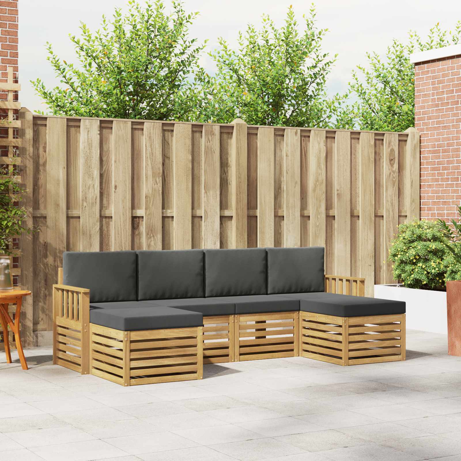 Setovi sofa 6 pcs Bijela i antracit 249 x 122,5 x 73 cm