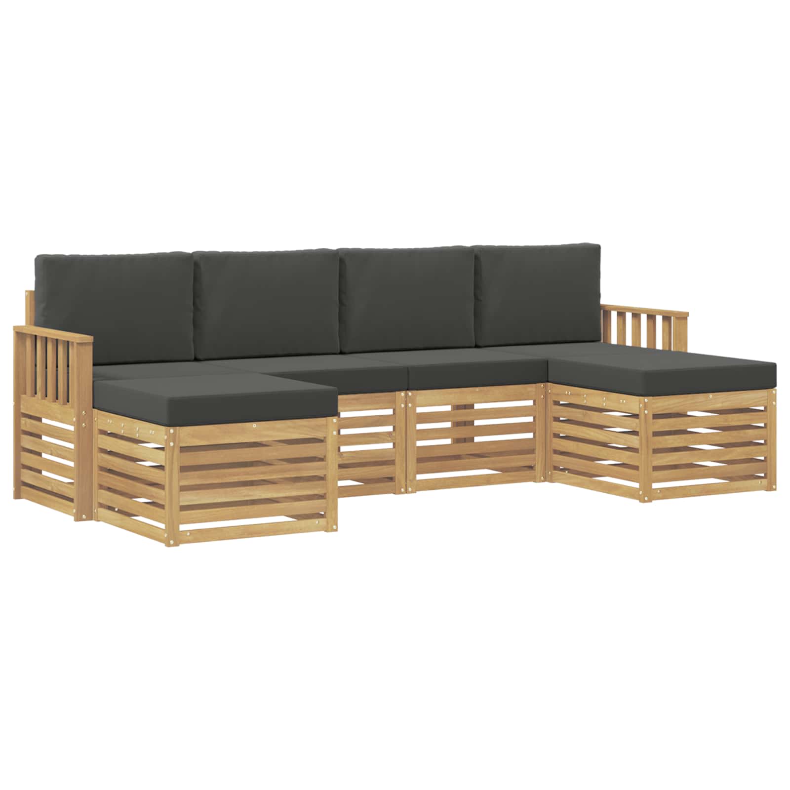 Setovi sofa 6 pcs Bijela i antracit 249 x 122,5 x 73 cm