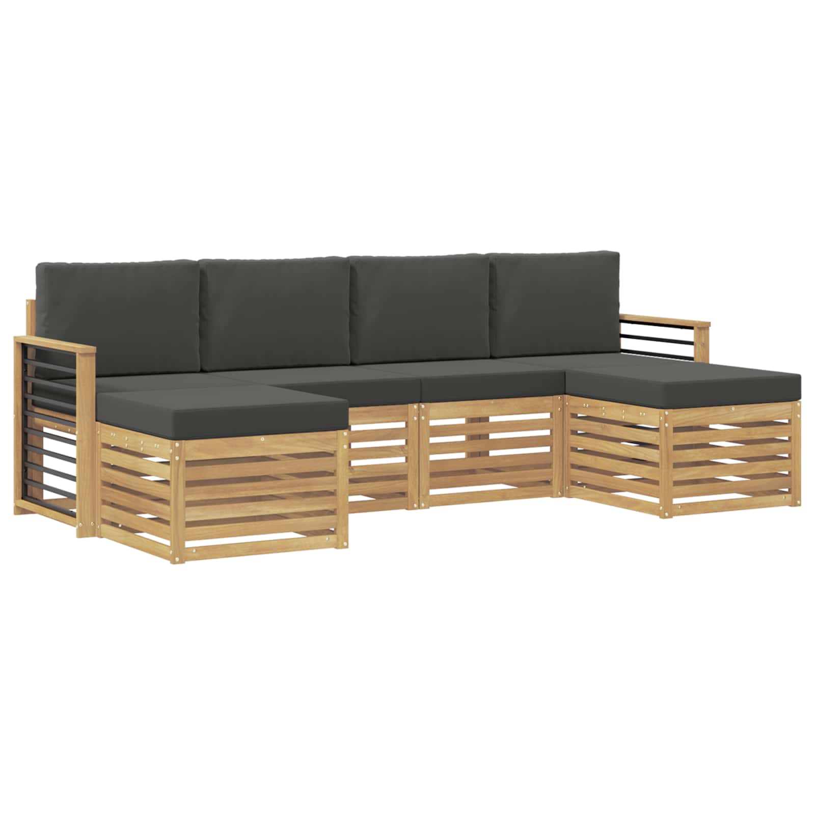Setovi sofa 6 pcs Bijela i antracit 249 x 122,5 x 73 cm