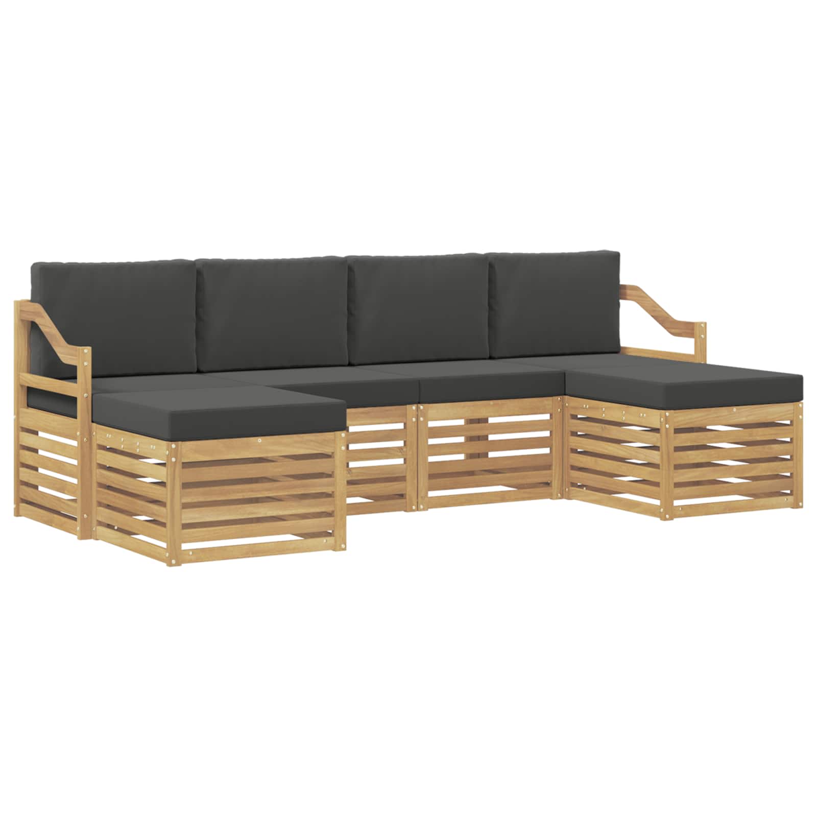 Setovi sofa 6 pcs Bijela i antracit 245 x 122,5 x 73 cm